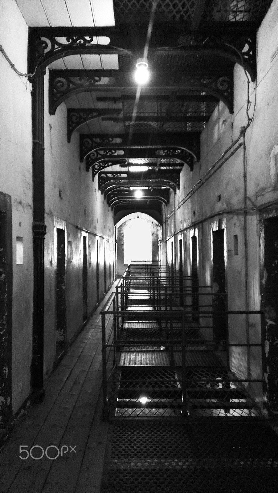 HTC ONE S sample photo. Old prison hallway photography