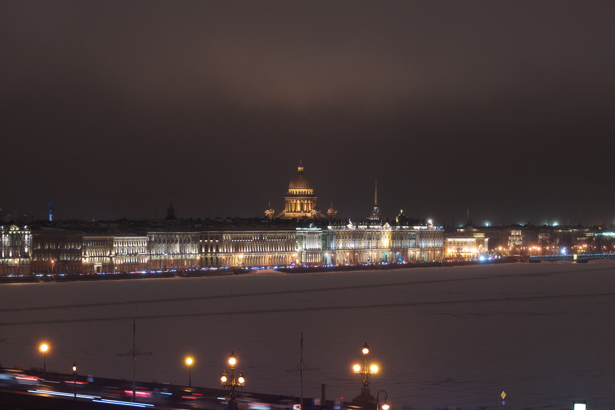 Sony SLT-A65 (SLT-A65V) + Minolta AF 80-200mm F2.8 HS-APO G sample photo. Saint isaac's cathedral lit up at night photography