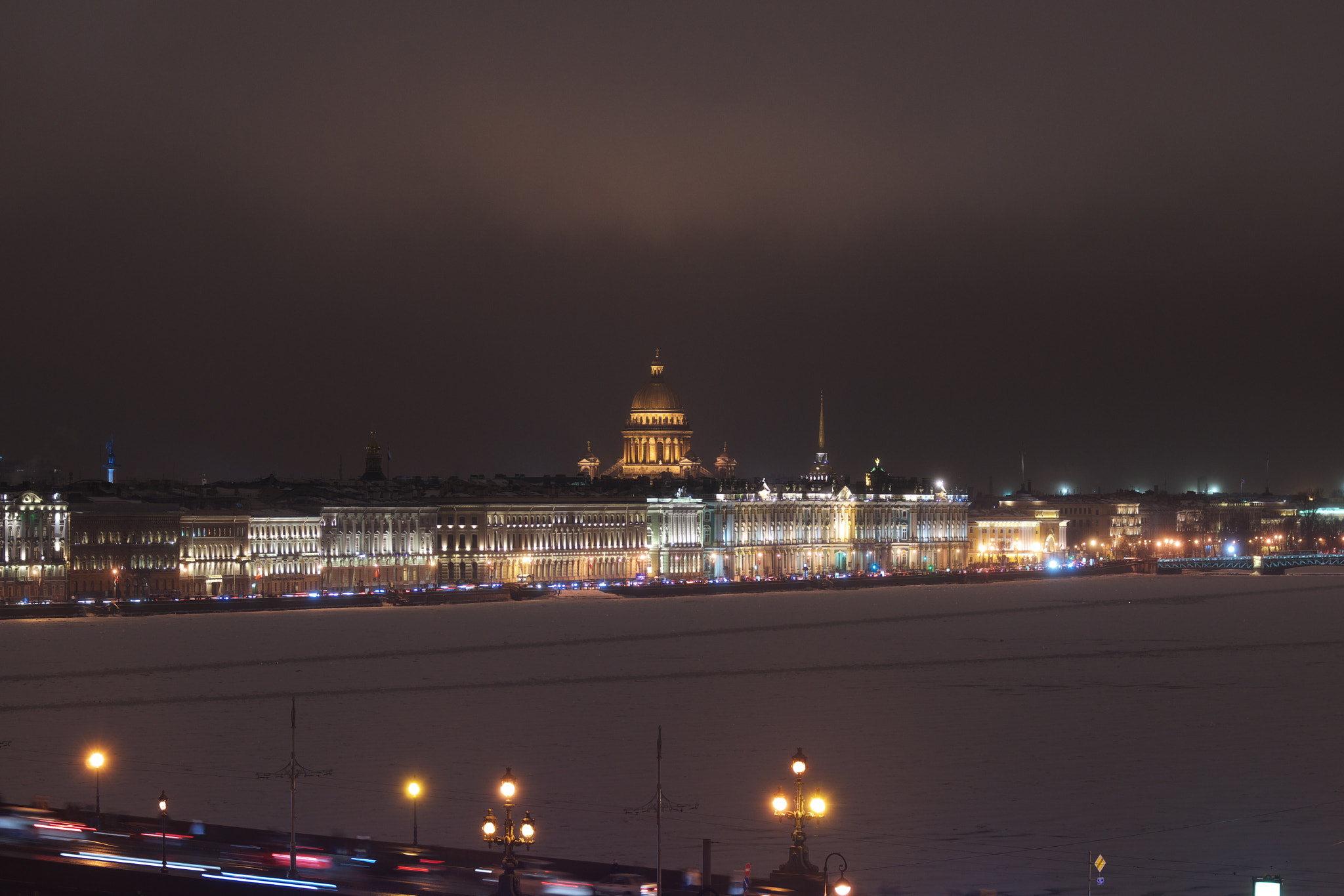 Minolta AF 80-200mm F2.8 HS-APO G sample photo. Saint isaac's cathedral lit up at night photography