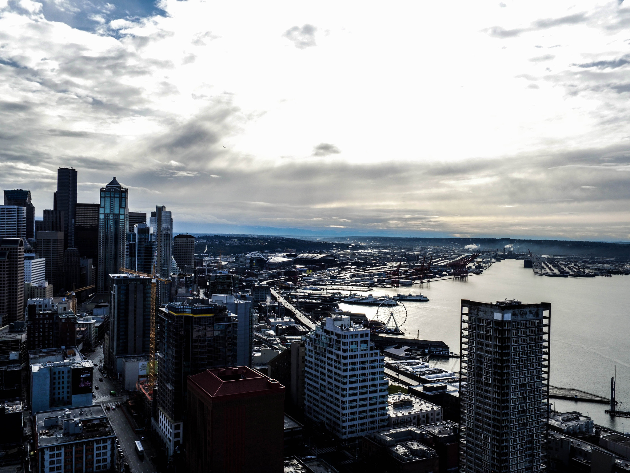 DJI FC550 sample photo. Eye in the sky - downtown seattle photography