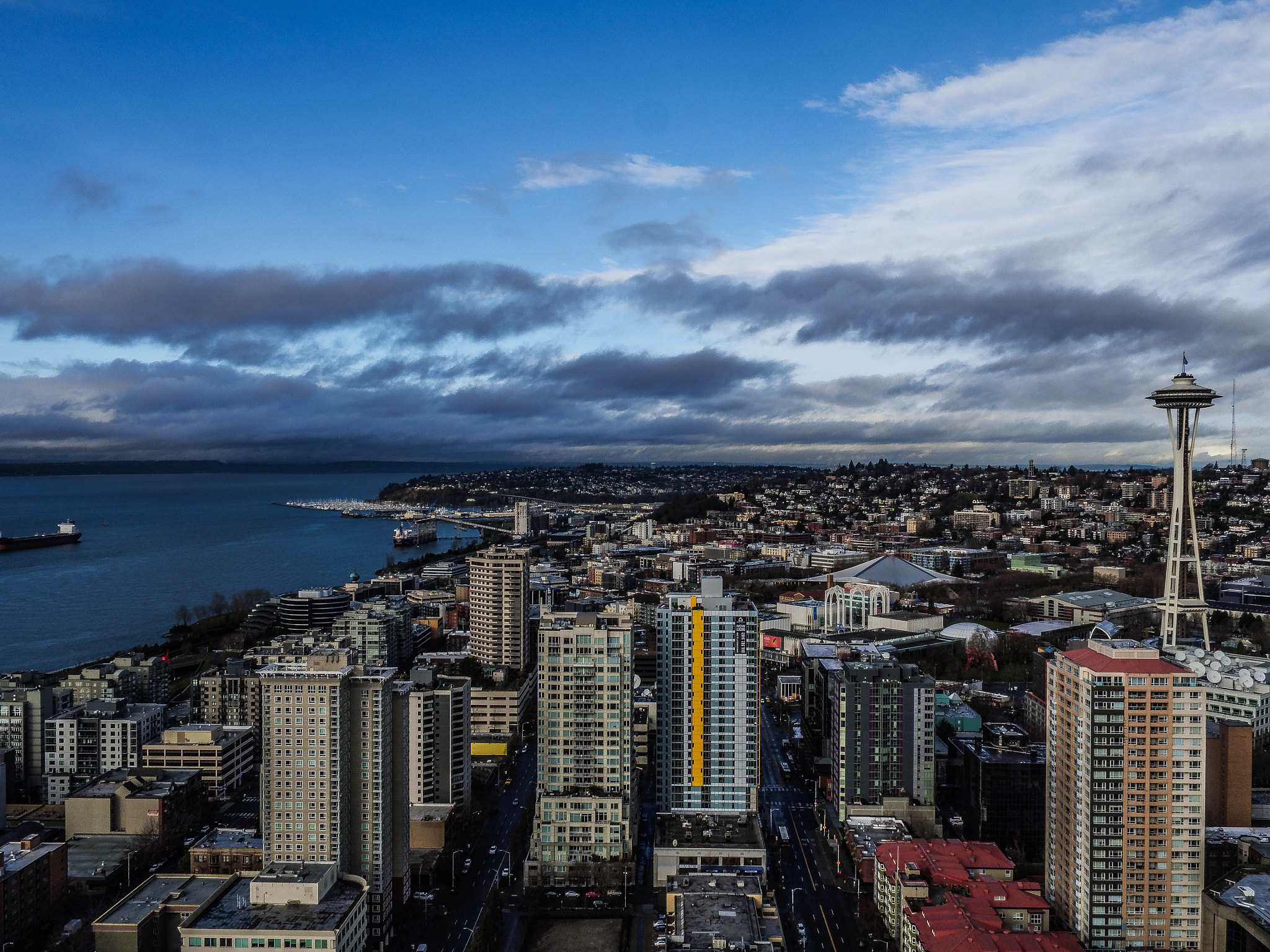 DJI FC550 sample photo. Eye in the sky - downtown seattle photography