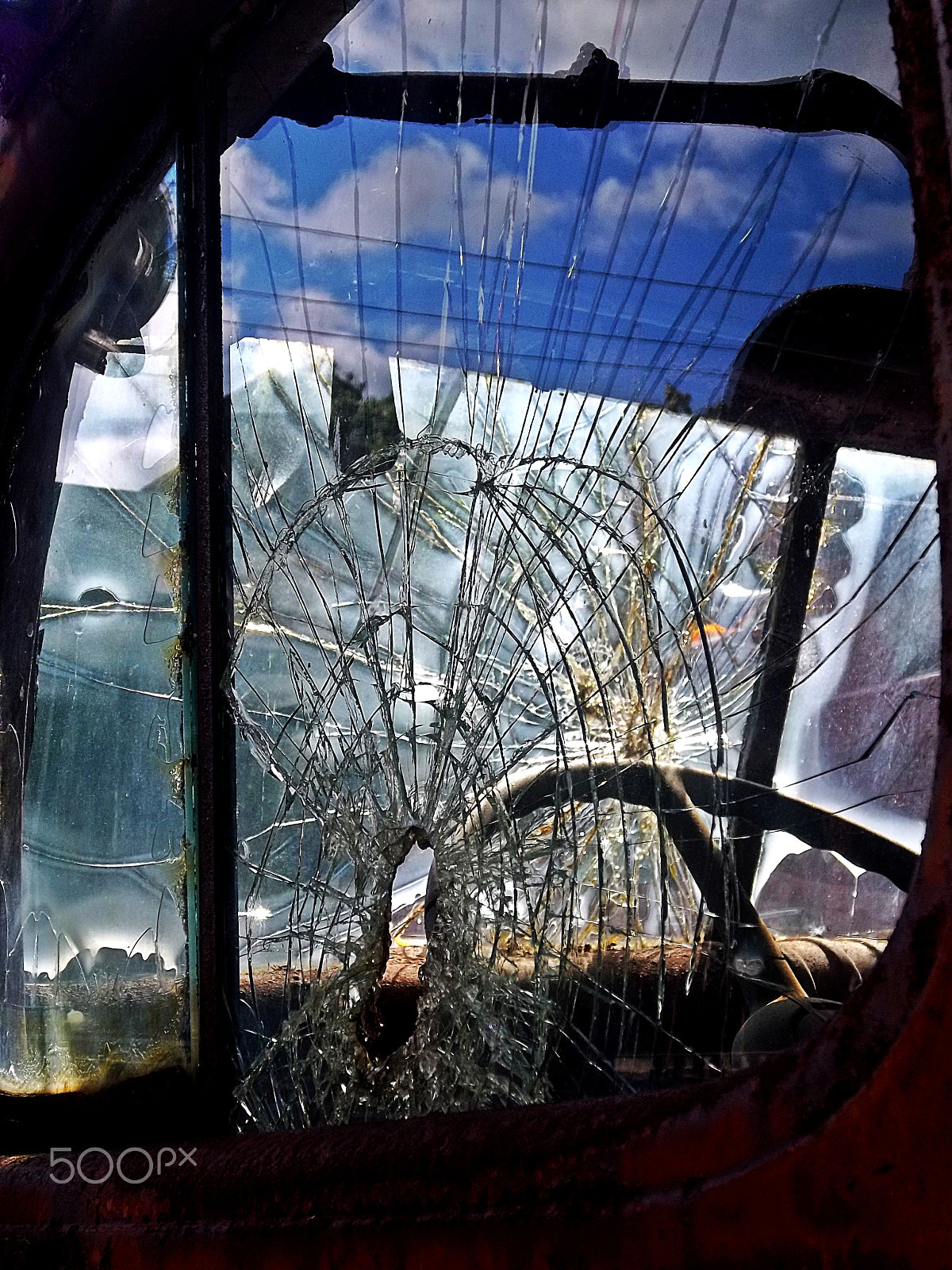 Kodak EASYSHARE M575 DIGITAL CAMERA sample photo. Bullet hole, 1930's dodge truck window photography