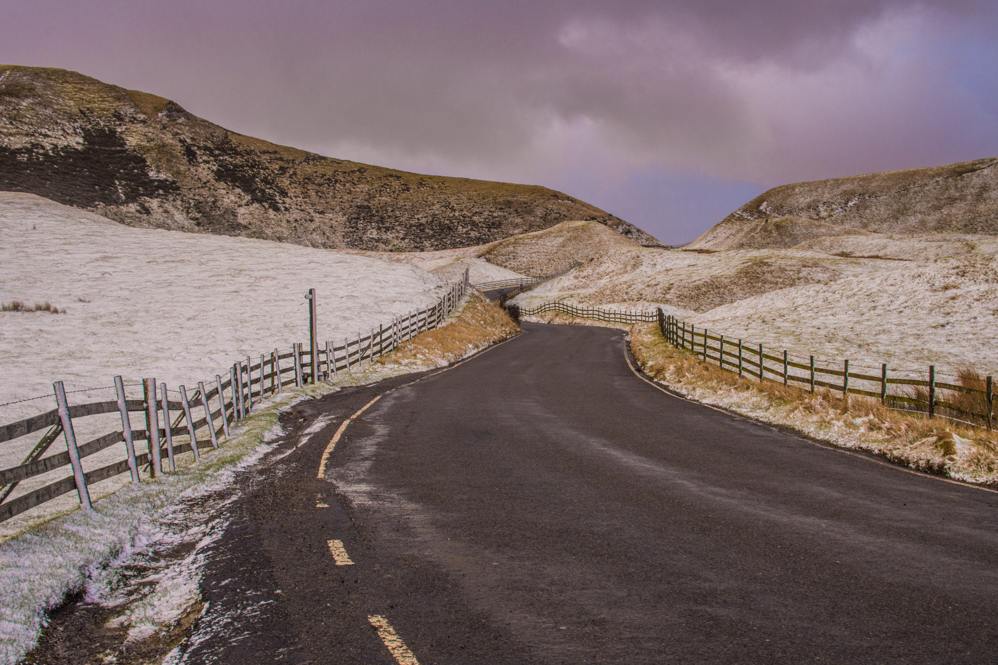 Nikon D7200 + Sigma 30mm F1.4 EX DC HSM sample photo. Winter road photography