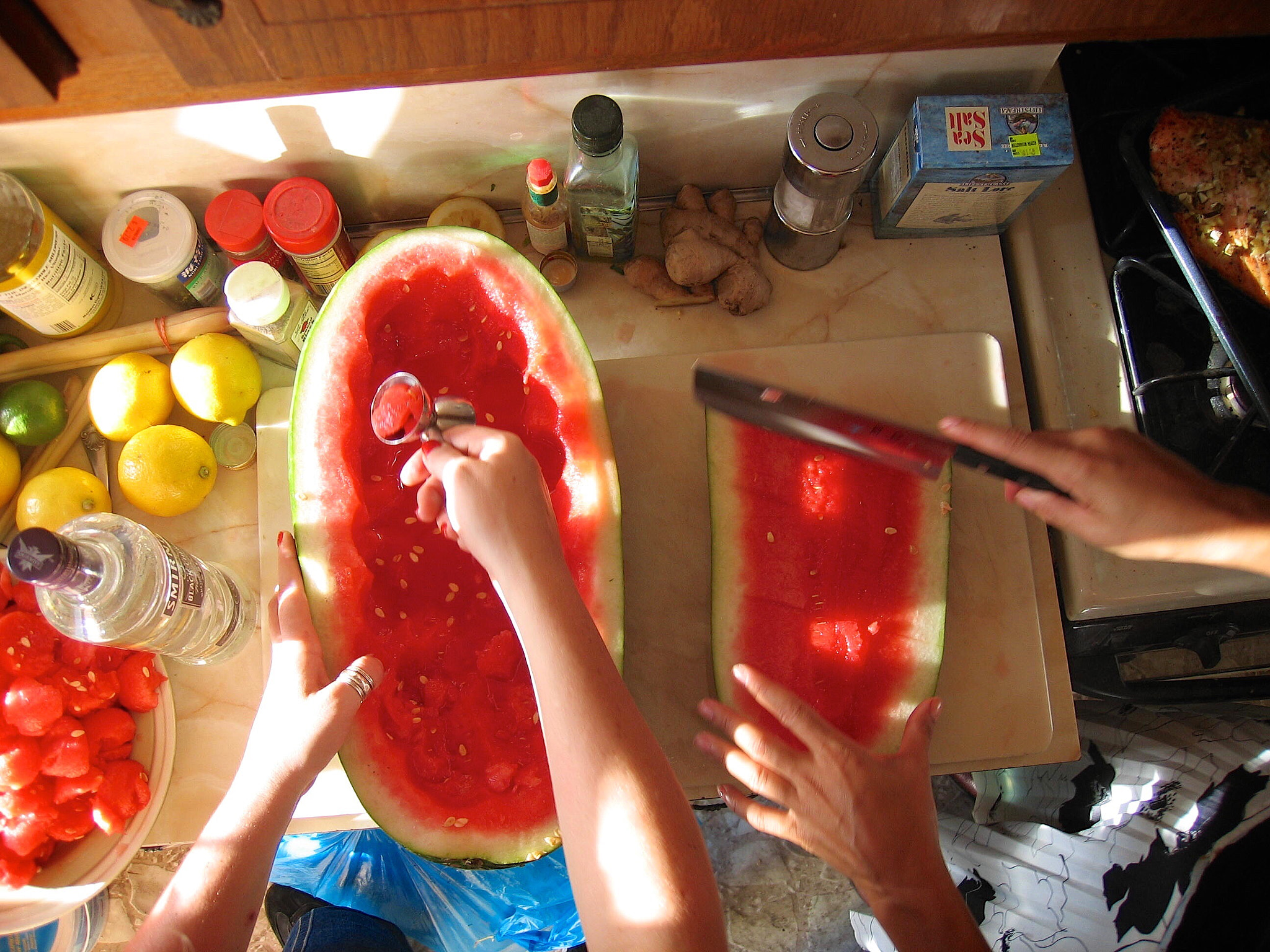 Canon POWERSHOT S500 sample photo. Vodka watermelon balls photography