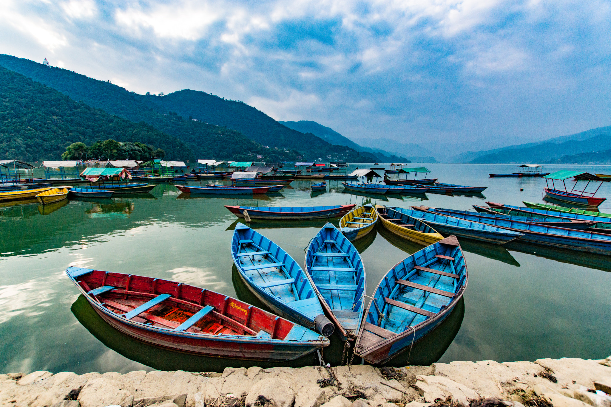 Sony SLT-A65 (SLT-A65V) + Sigma 10-20mm F3.5 EX DC HSM sample photo. Boats pokhara nepal photography