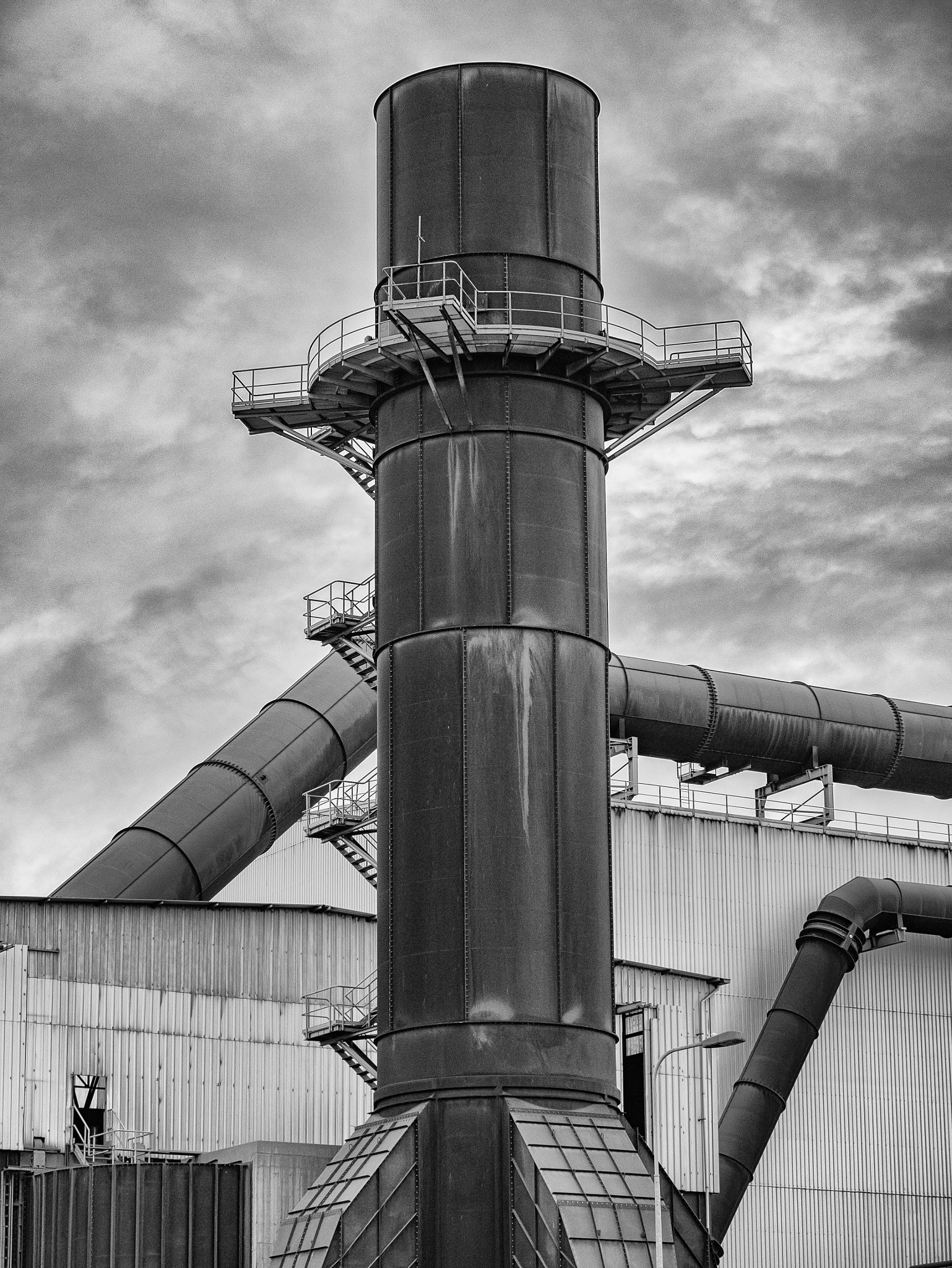 Panasonic Lumix DMC-GX7 sample photo. Celsa steel works tower 1 (b&w) photography