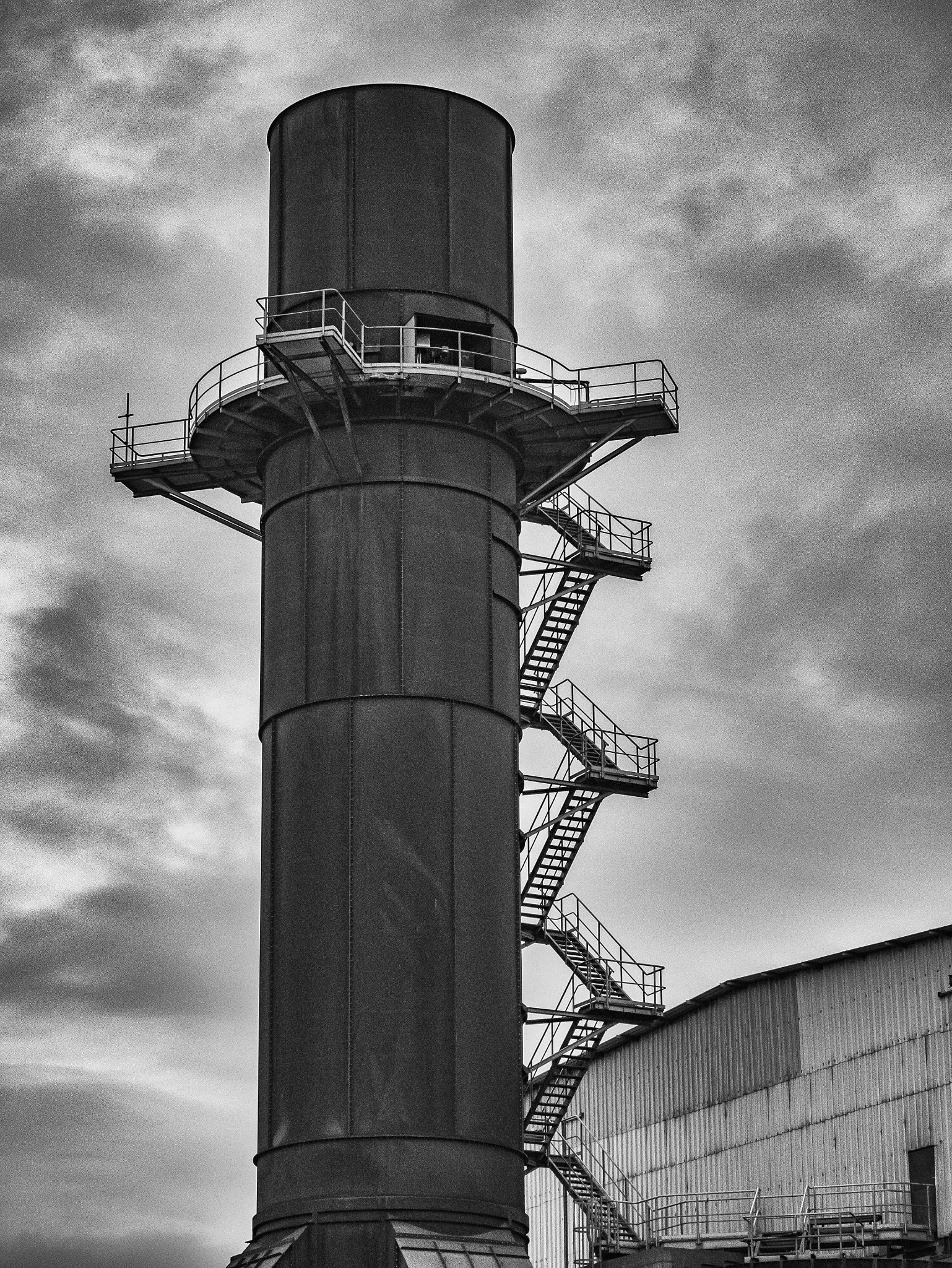 Panasonic Lumix DMC-GX7 sample photo. Celsa steel works tower 2 (b&w) photography