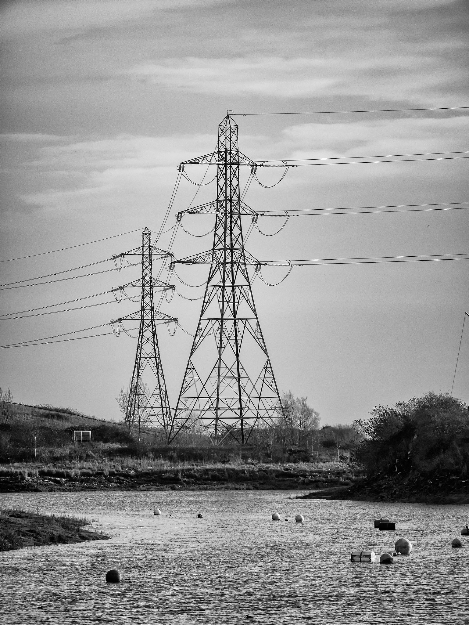 Panasonic Lumix DMC-GX7 sample photo. Rhymney river pylons photography