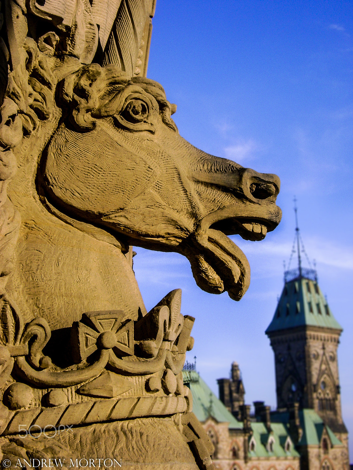 Sony DSC-S730 sample photo. Lion sculpture - parliament hill photography