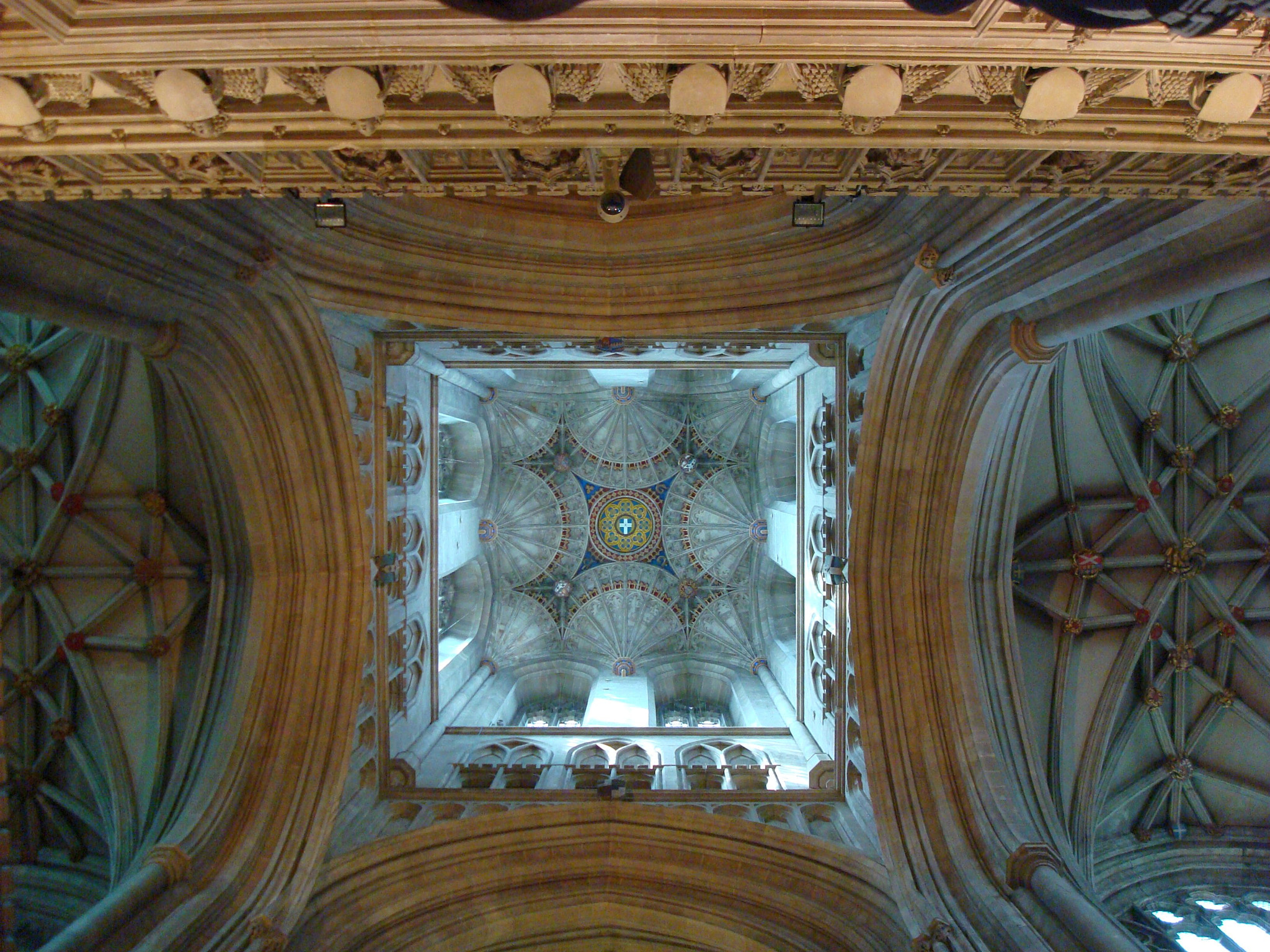 Sony DSC-W90 sample photo. Ceiling of the tower in canterbury cathedral photography