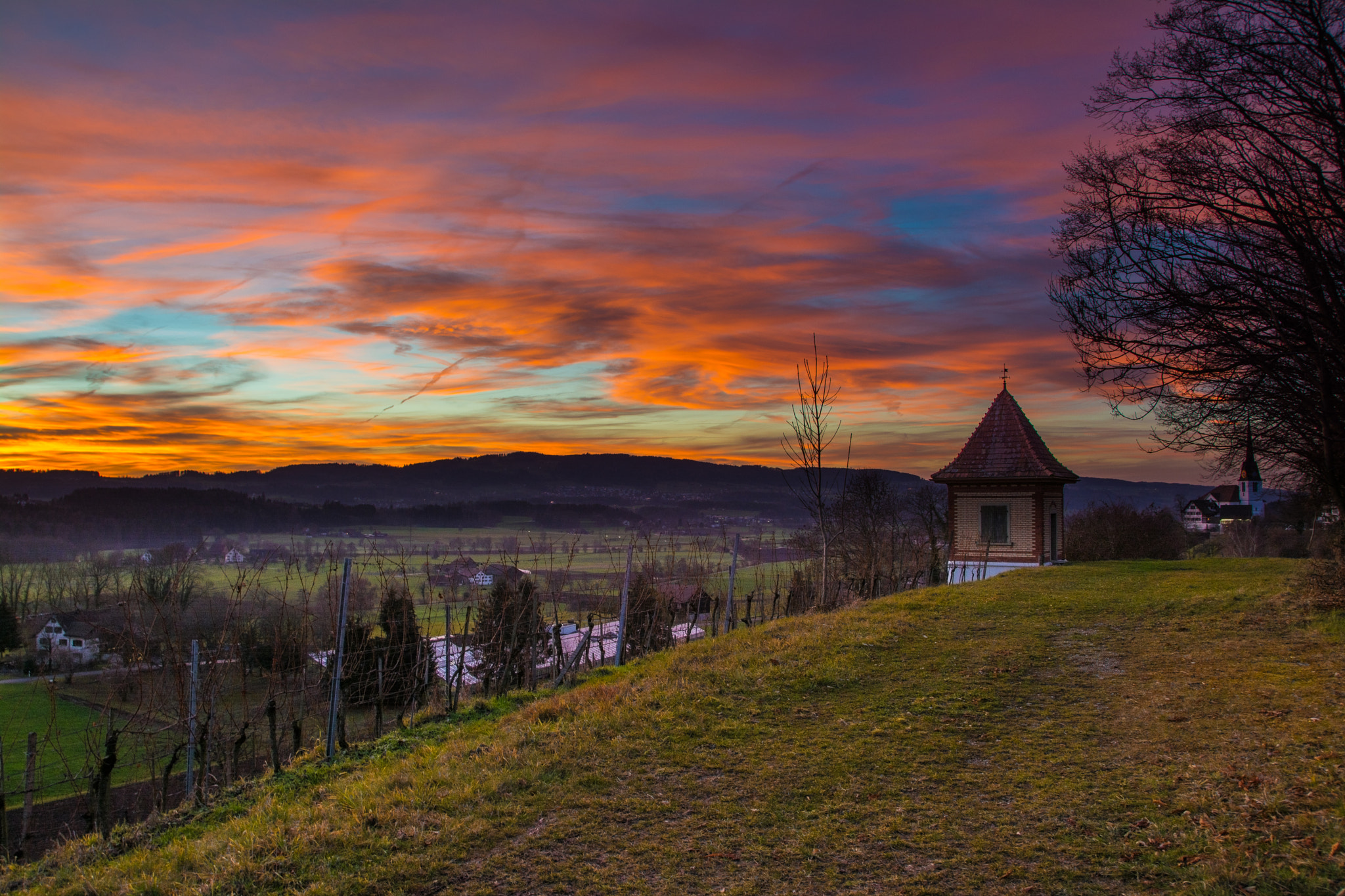 Sigma 18-250mm F3.5-6.3 DC OS HSM sample photo. Sonnenuntergang bei gossau photography