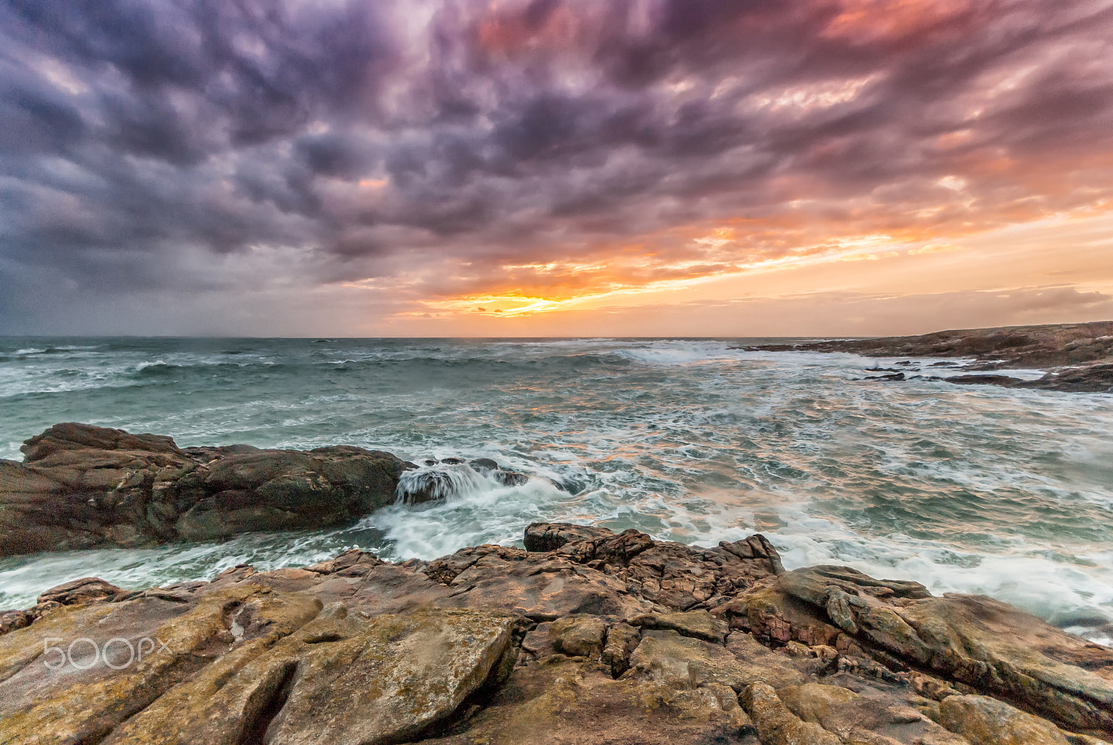Pentax K200D sample photo. Sunset at north-west coast of france photography