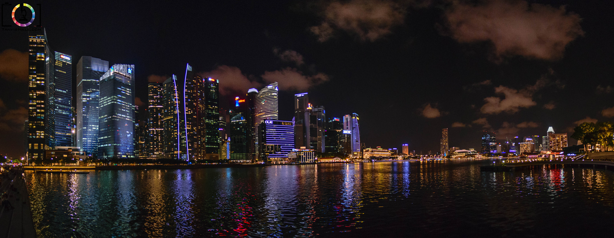 Nikon D5300 + Nikon AF DX Fisheye-Nikkor 10.5mm F2.8G ED sample photo. Singapore skyline at night photography