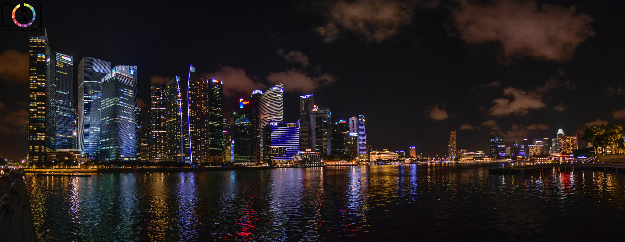 Nikon AF DX Fisheye-Nikkor 10.5mm F2.8G ED sample photo. Singapore skyline at night photography