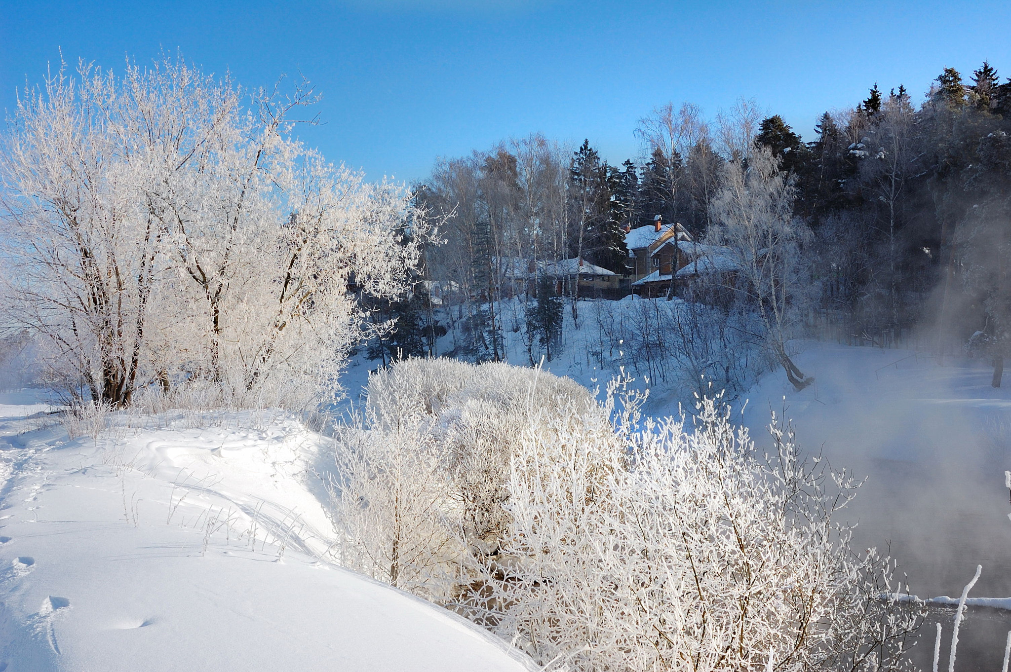 Nikon D40 + Sigma 18-50mm F2.8 EX DC Macro sample photo. Tiny village in the winter photography