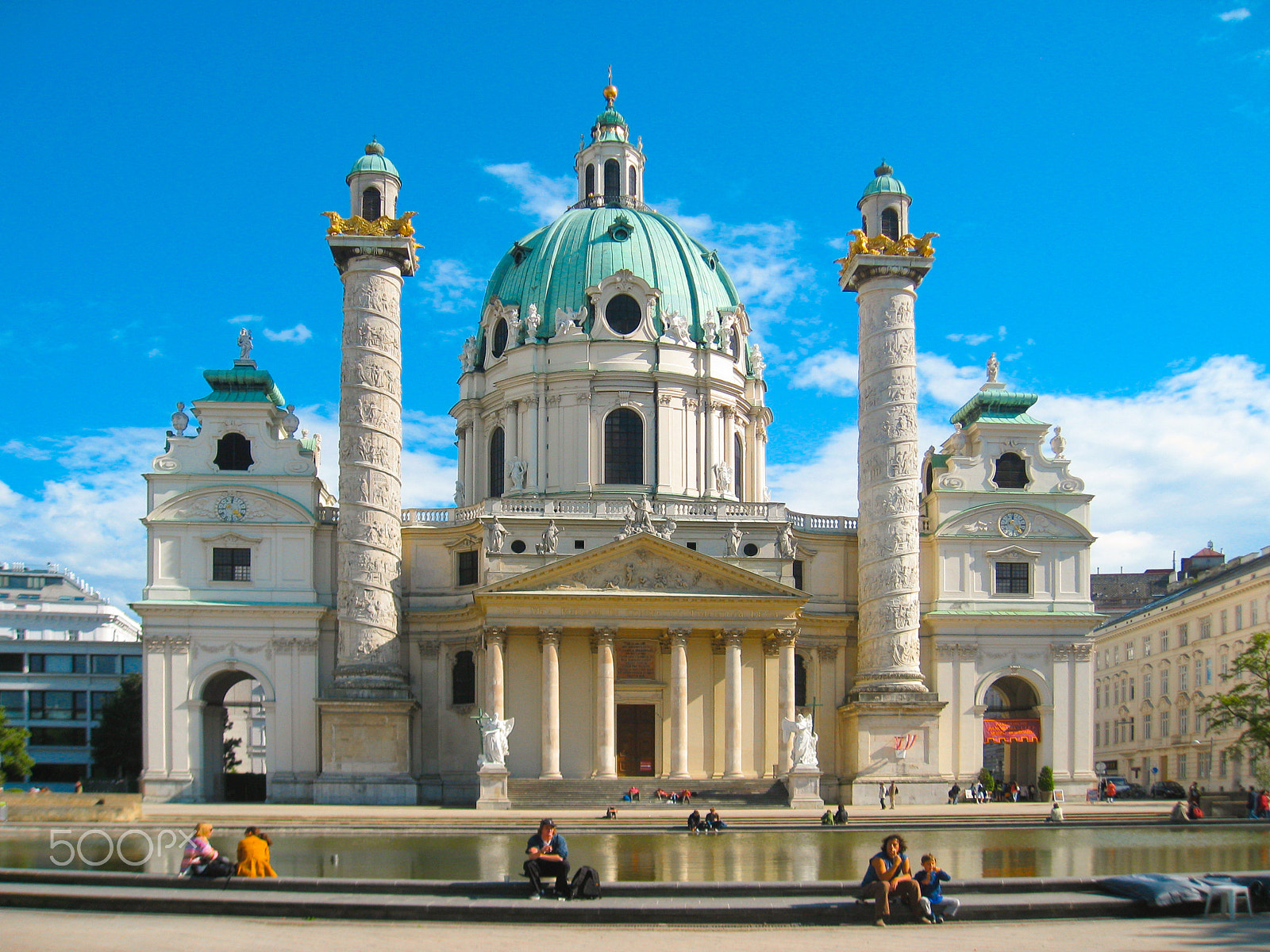 Canon DIGITAL IXUS 950 IS sample photo. Karlskirche photography