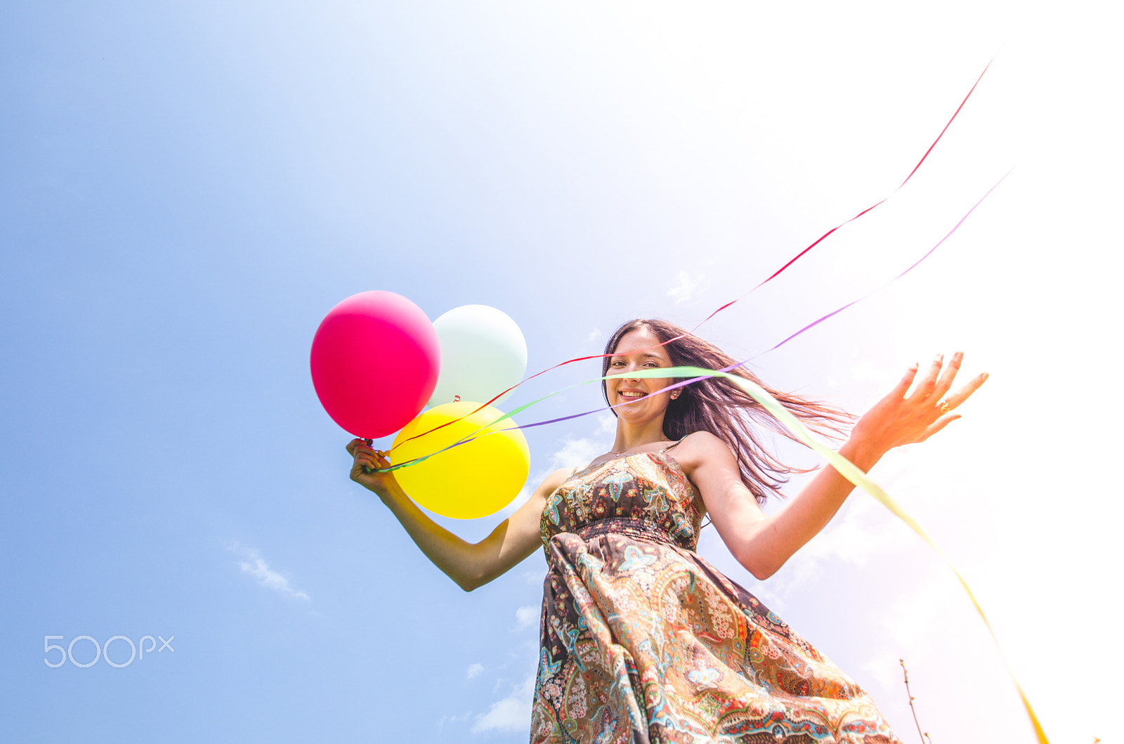 Pentax K-5 sample photo. Woman with balloons photography