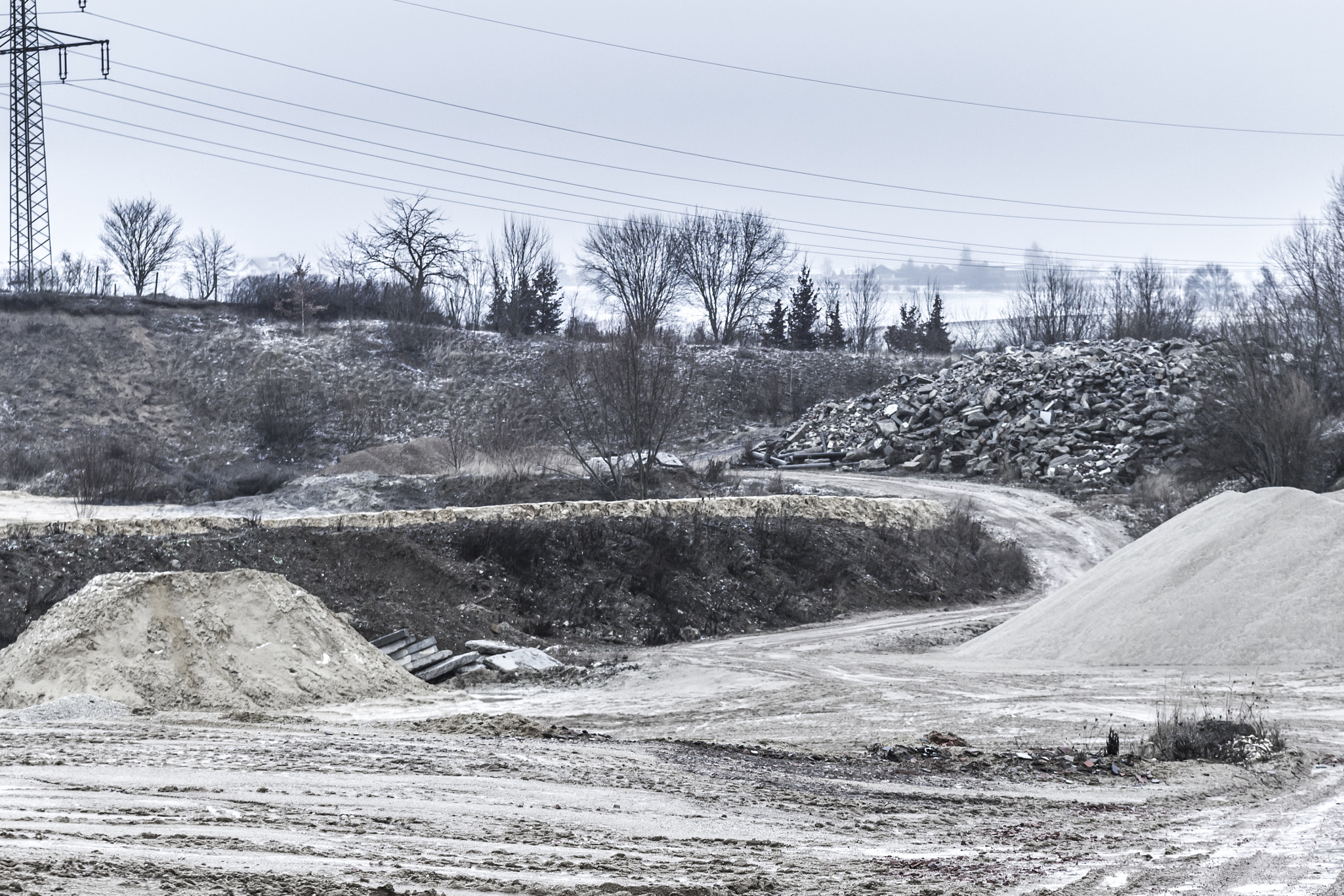 Sigma 70-200mm F2.8 EX DG OS HSM sample photo. Cold stone pit in the fog photography
