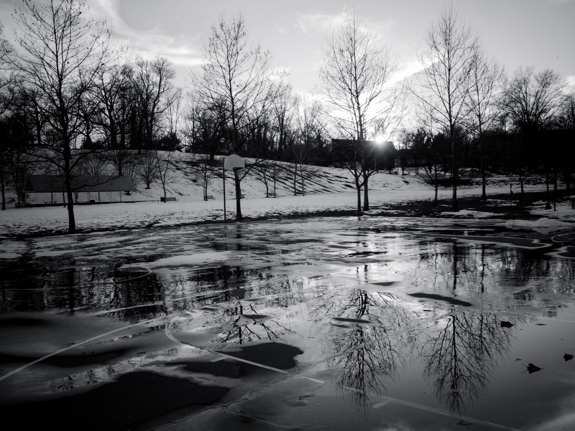 Panasonic Lumix DMC-GX1 sample photo. Melting basketball court photography