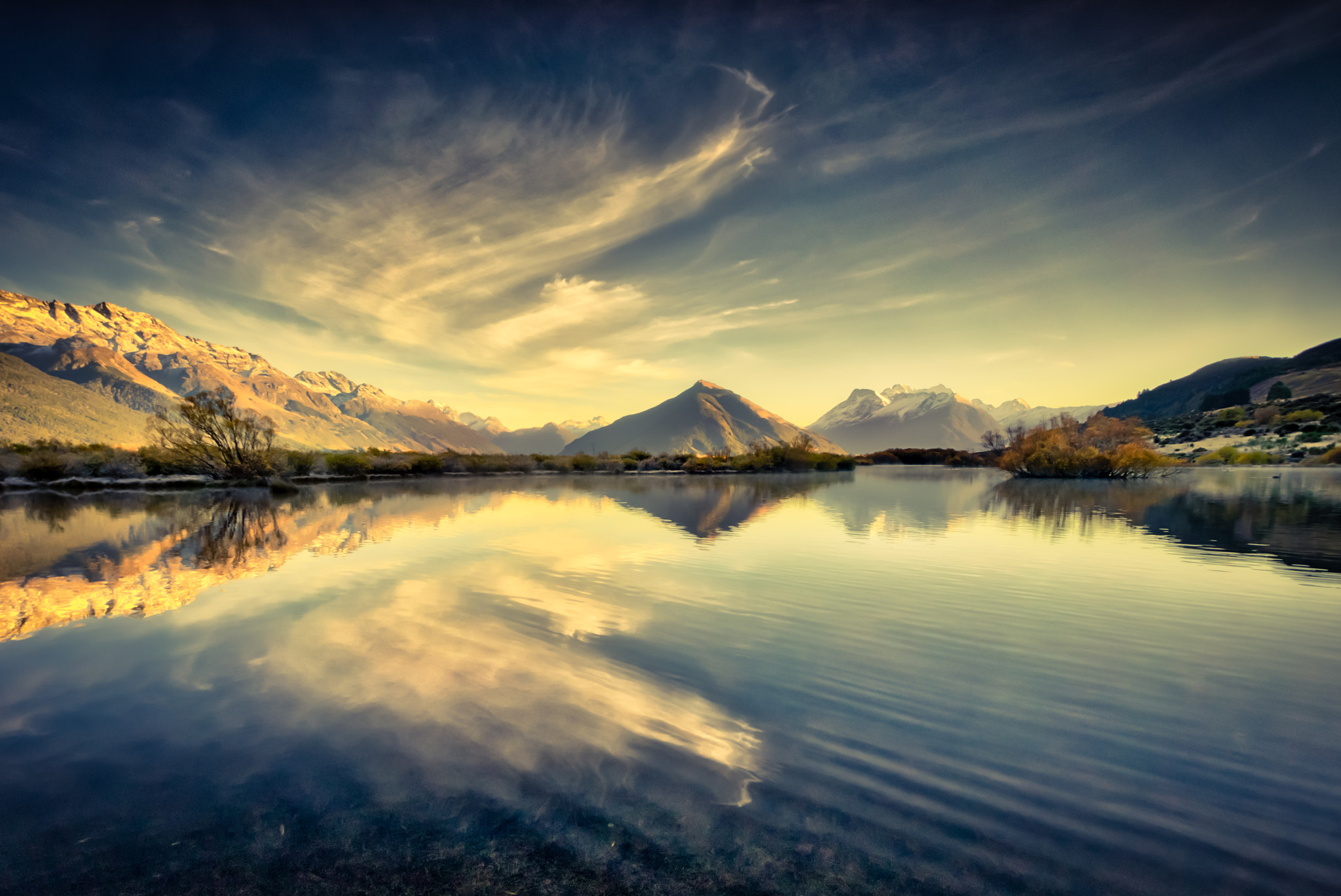 Sony a7R + Sony E 10-18mm F4 OSS sample photo. End of lake wakatipu photography