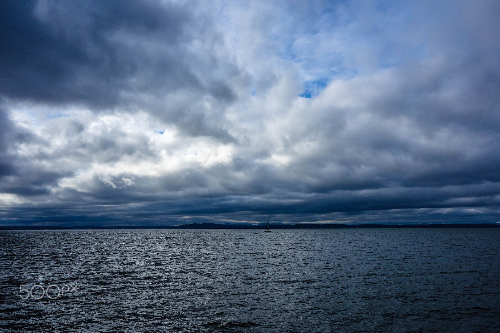 Hasselblad Stellar sample photo. Clouds over the sound photography