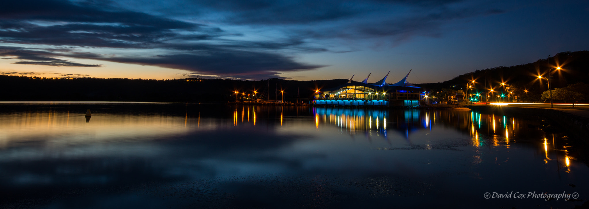 Minolta AF 28-80mm F3.5-5.6 II sample photo. Gosford waterfront by night photography
