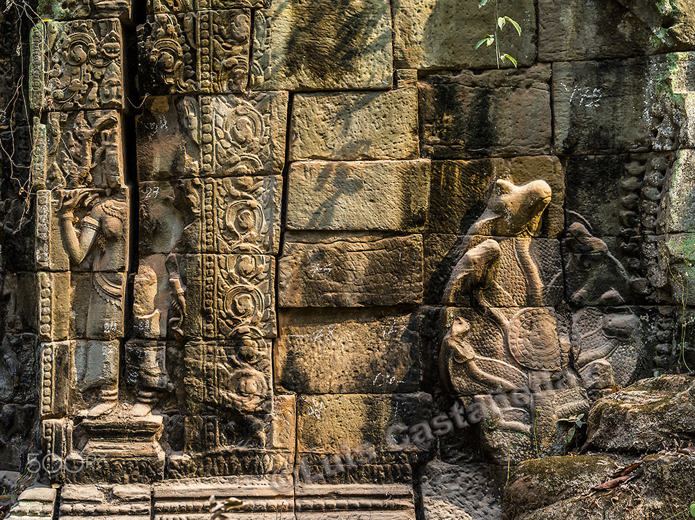 Pentax 645D sample photo. Detail of the walls. banteay kdei. angkor. cambodia photography