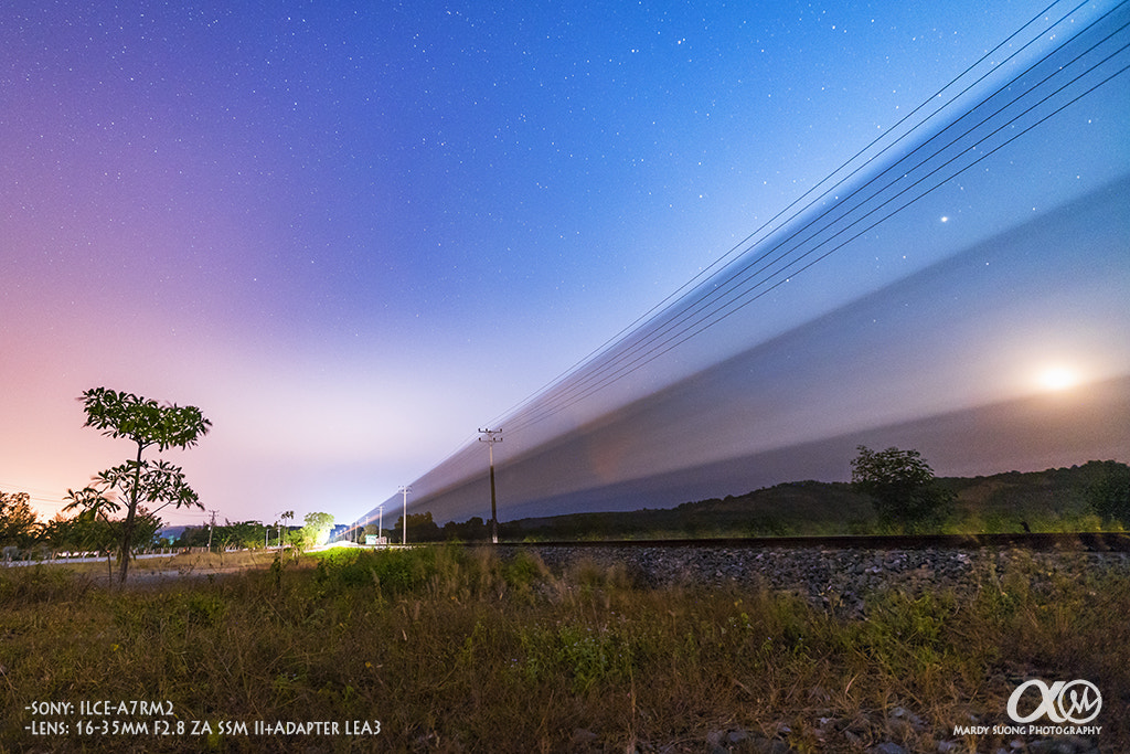 Sony Vario-Sonnar T* 16-35mm F2.8 ZA SSM II sample photo. The night train in the moonlight ! (ខេត្តព្រះសីហនុ photography