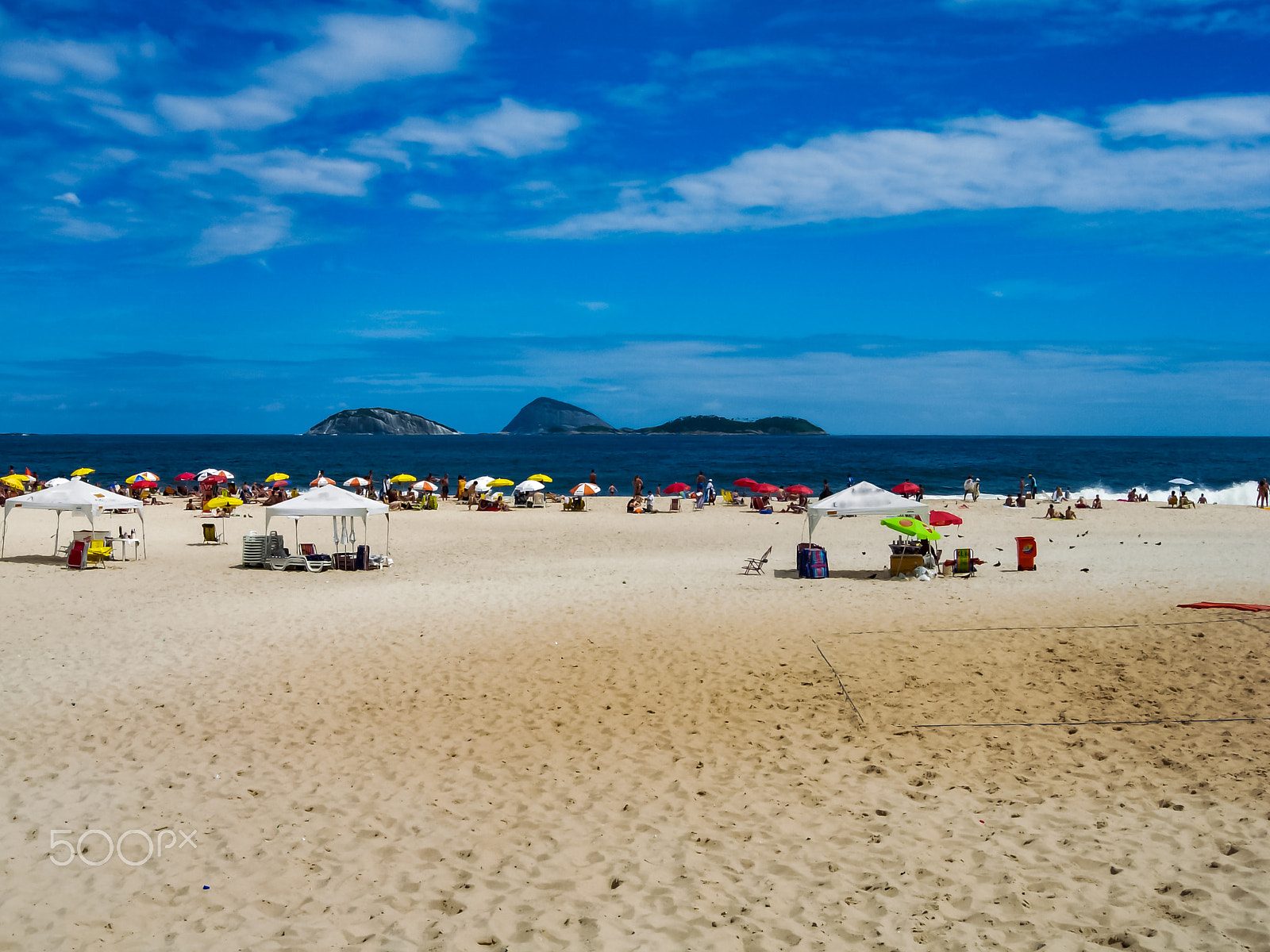 Nikon COOLPIX P3 sample photo. Rio de janeiro, brazil - jan 24, 2008: ipanema beach with tourists photography