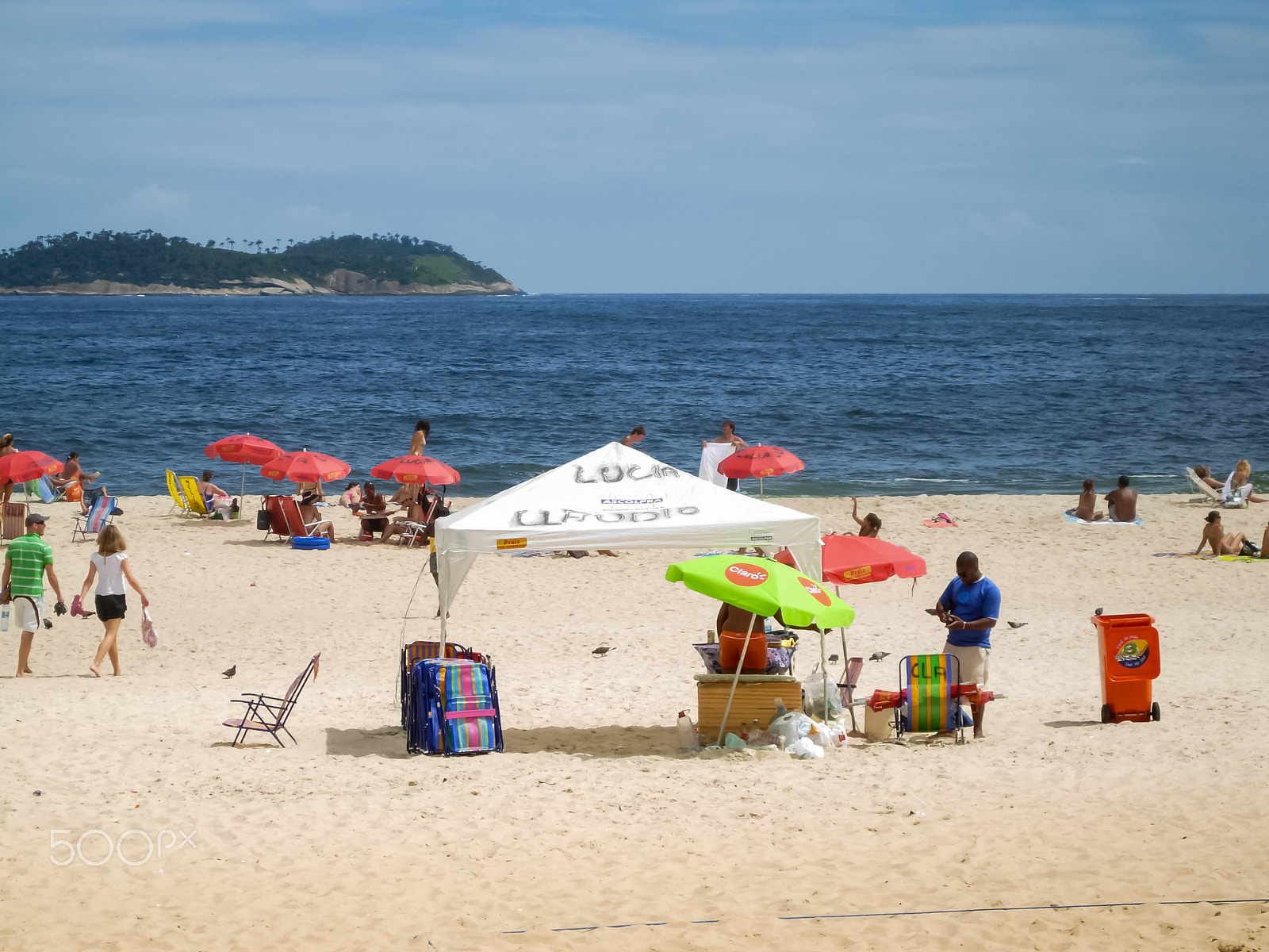 Nikon COOLPIX P3 sample photo. Rio de janeiro, brazil - jan 24, 2008: ipanema beach with tourists photography