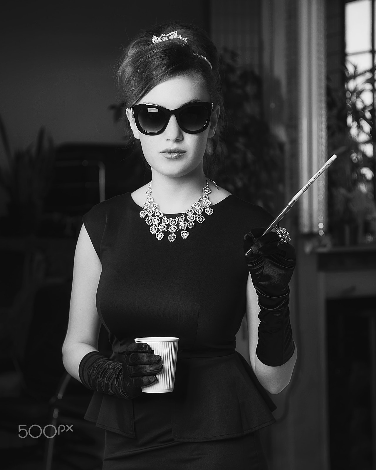 Nikon AF-S Nikkor 28-70mm F2.8 ED-IF sample photo. Classy lady in black and white photography
