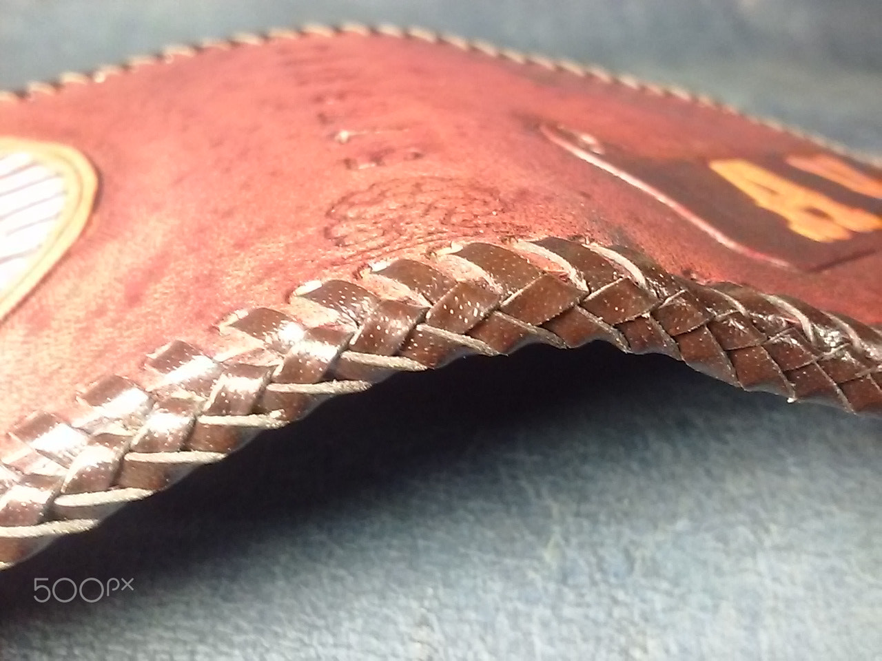 LG F60 sample photo. Hand made leather wallet photography