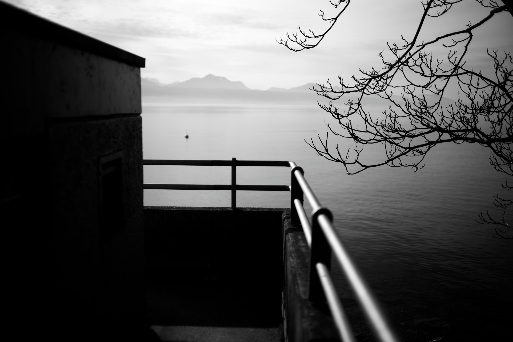 Sony a99 II + Sony 35mm F1.4 G sample photo. View on alps and evian, france from lausanne, switzerland (2016-02-02, #2) photography