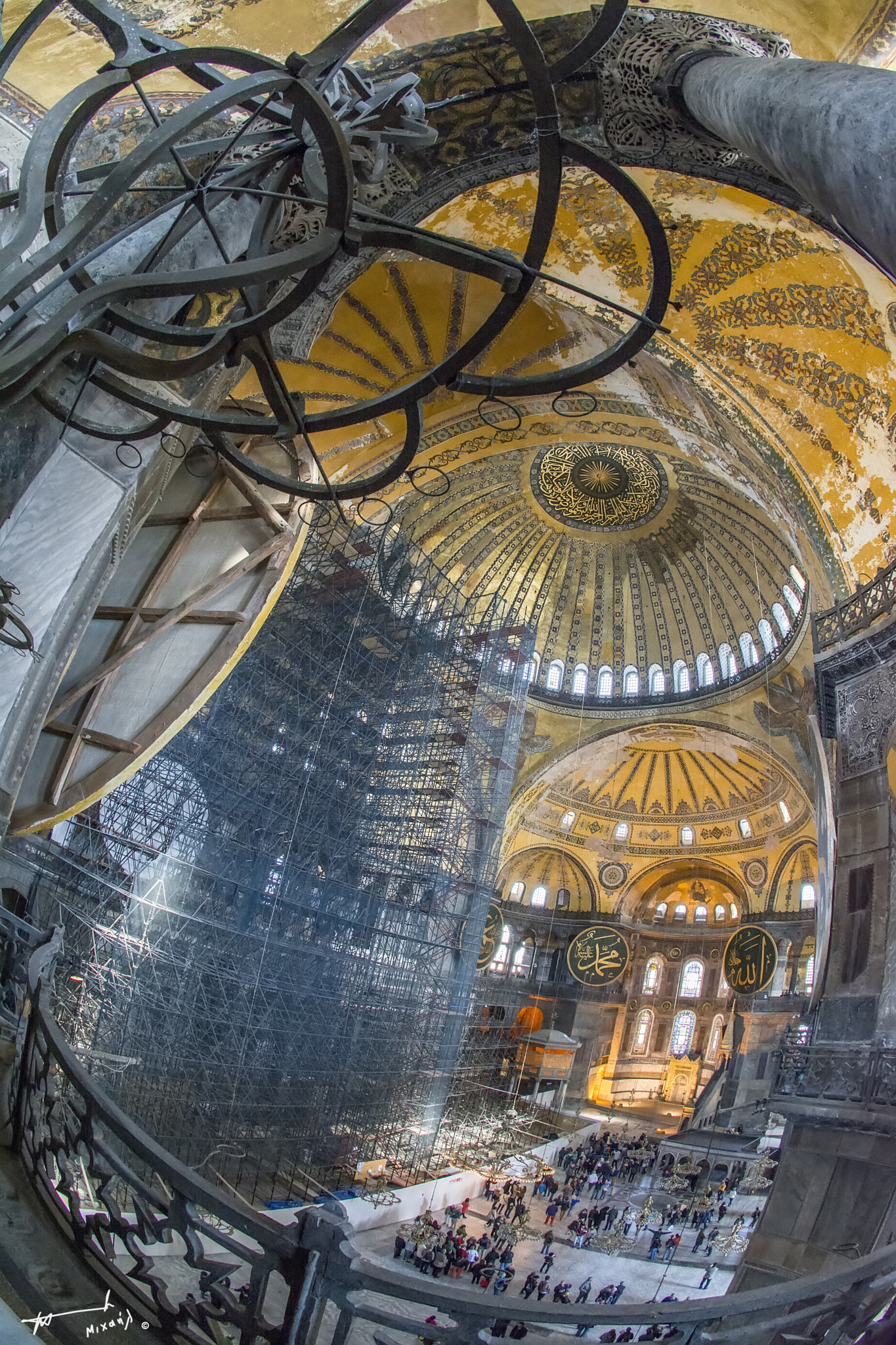 Nikon D7100 + Sigma 10mm F2.8 EX DC HSM Diagonal Fisheye sample photo. Inside agia sophia !!! photography