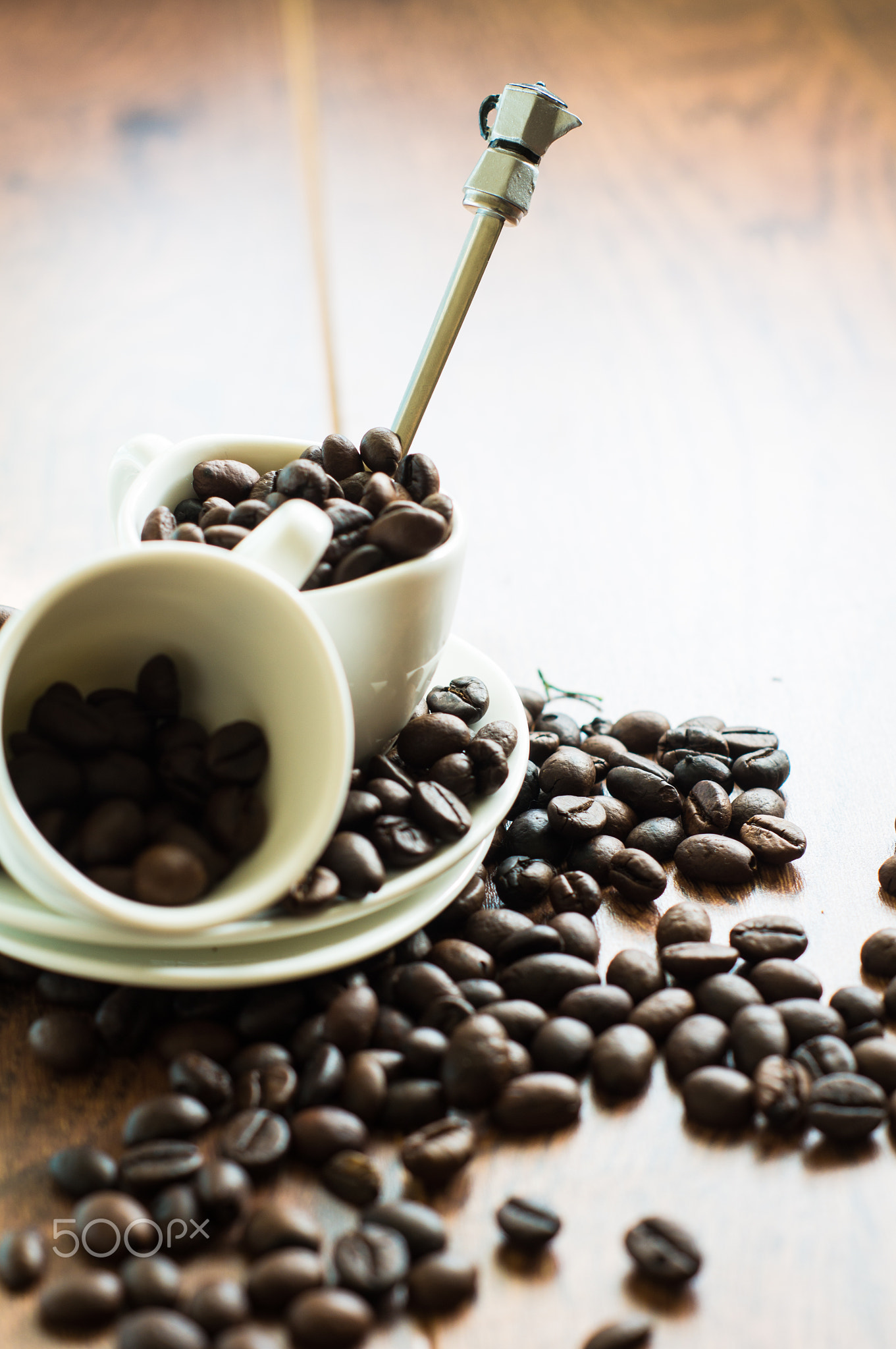 Coffee beans in the mug