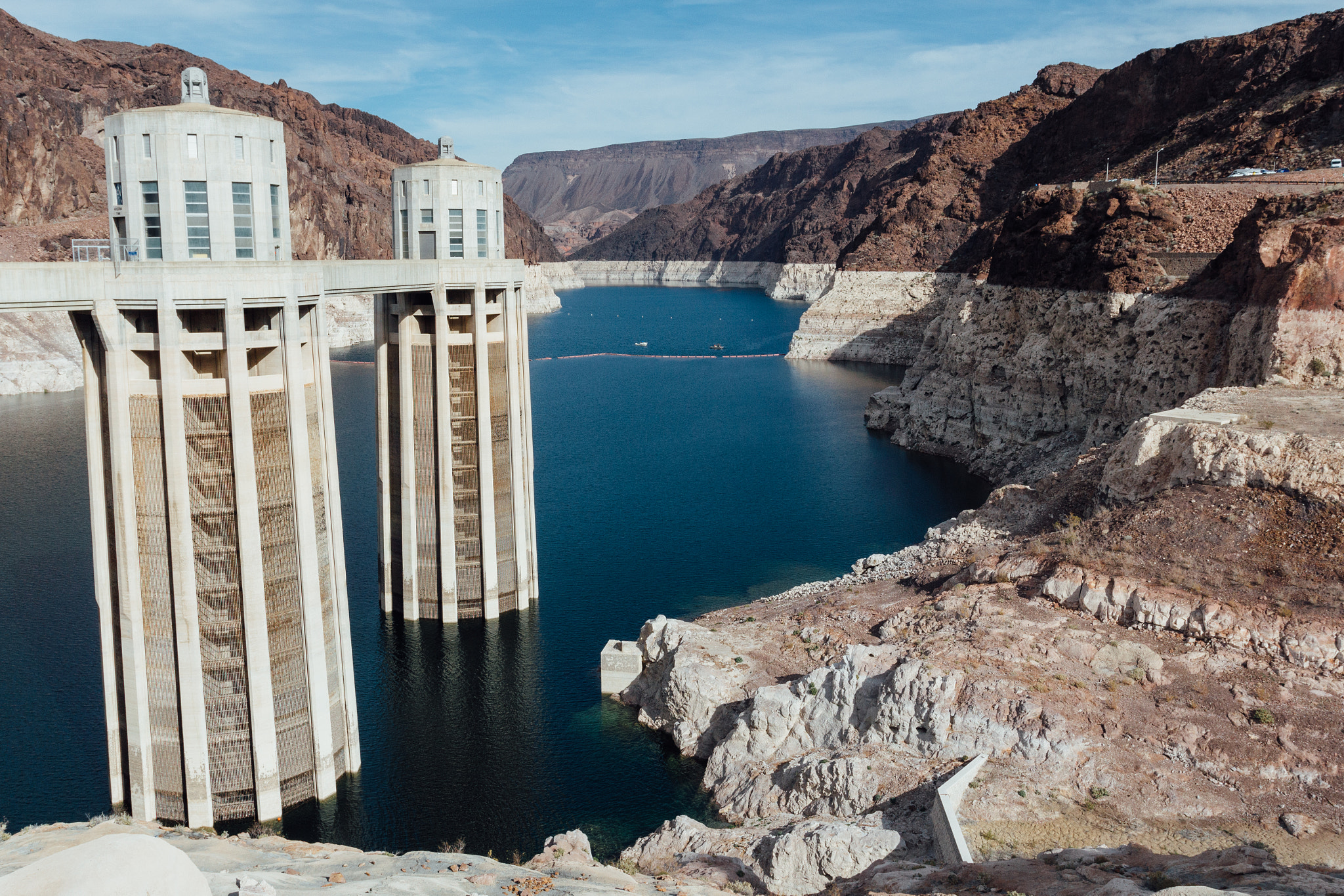 Canon EOS 650D (EOS Rebel T4i / EOS Kiss X6i) + Canon EF 17-40mm F4L USM sample photo. Hoover dam intake towers photography