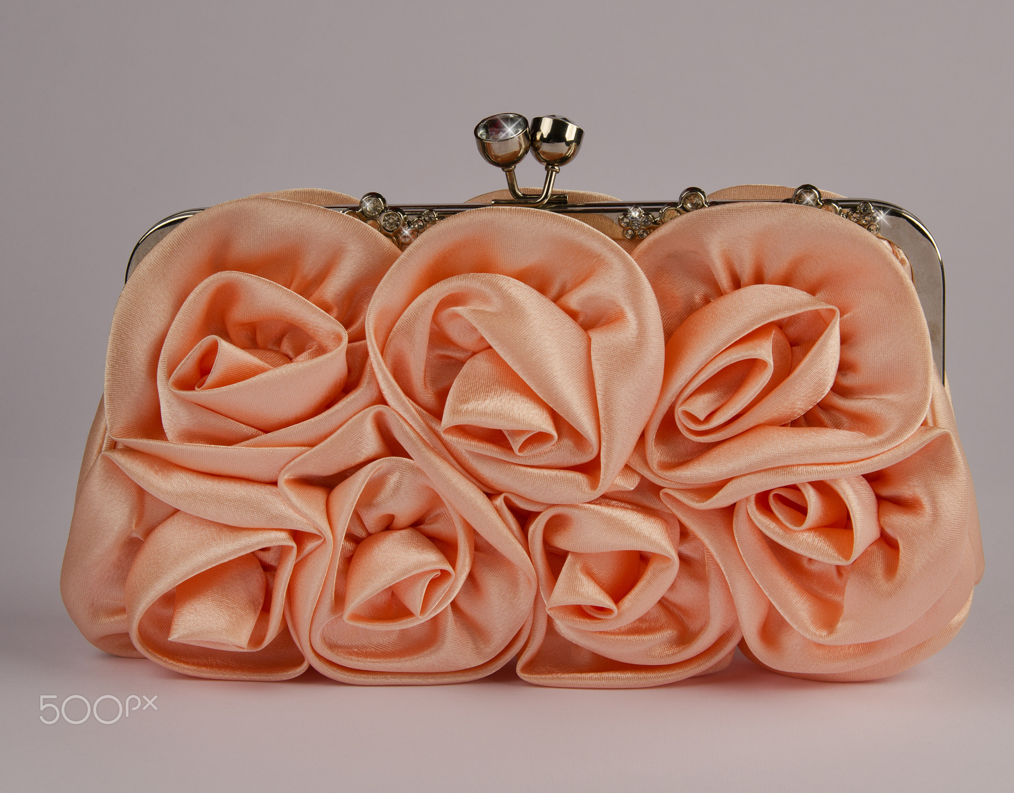 Woman handbag gray background