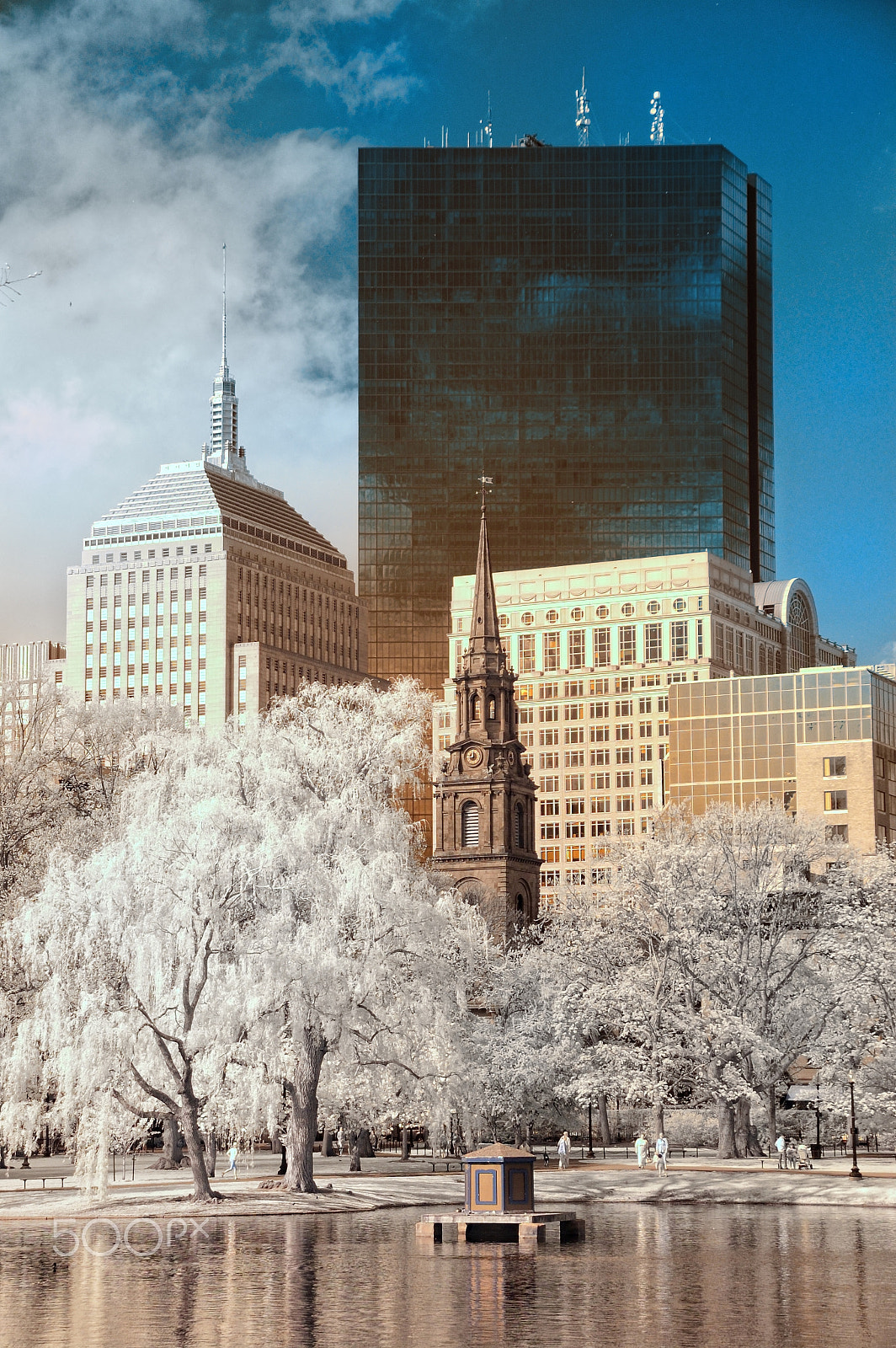 Nikon D70s sample photo. Back bay skyline, ir photography