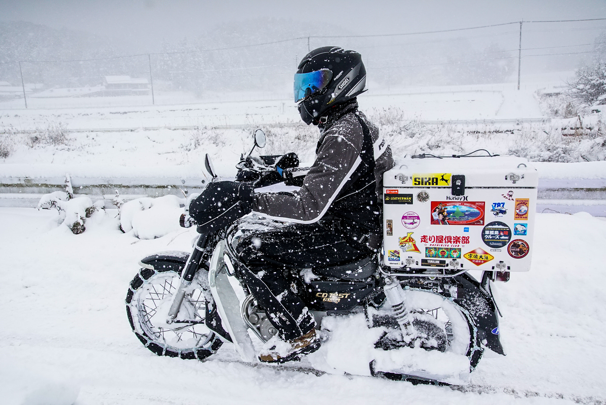 Sony a7S + 24-105mm F4 sample photo. Snow bike photography