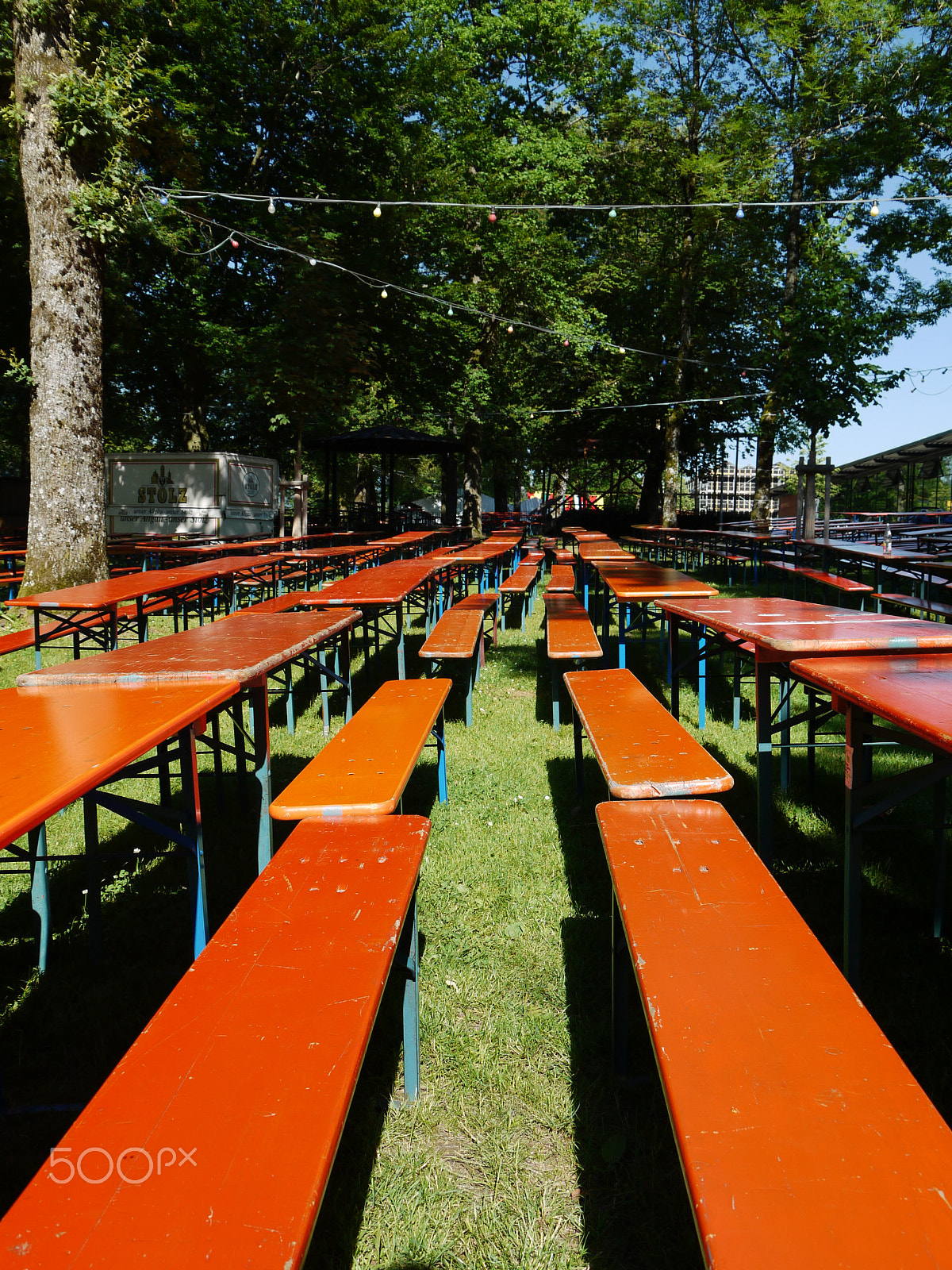 Panasonic Lumix DMC-G2 sample photo. Beer bench empty photography