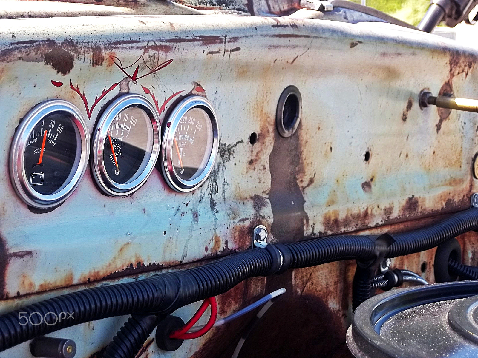 Kodak EASYSHARE M575 DIGITAL CAMERA sample photo. Dodge truck firewall gauges photography