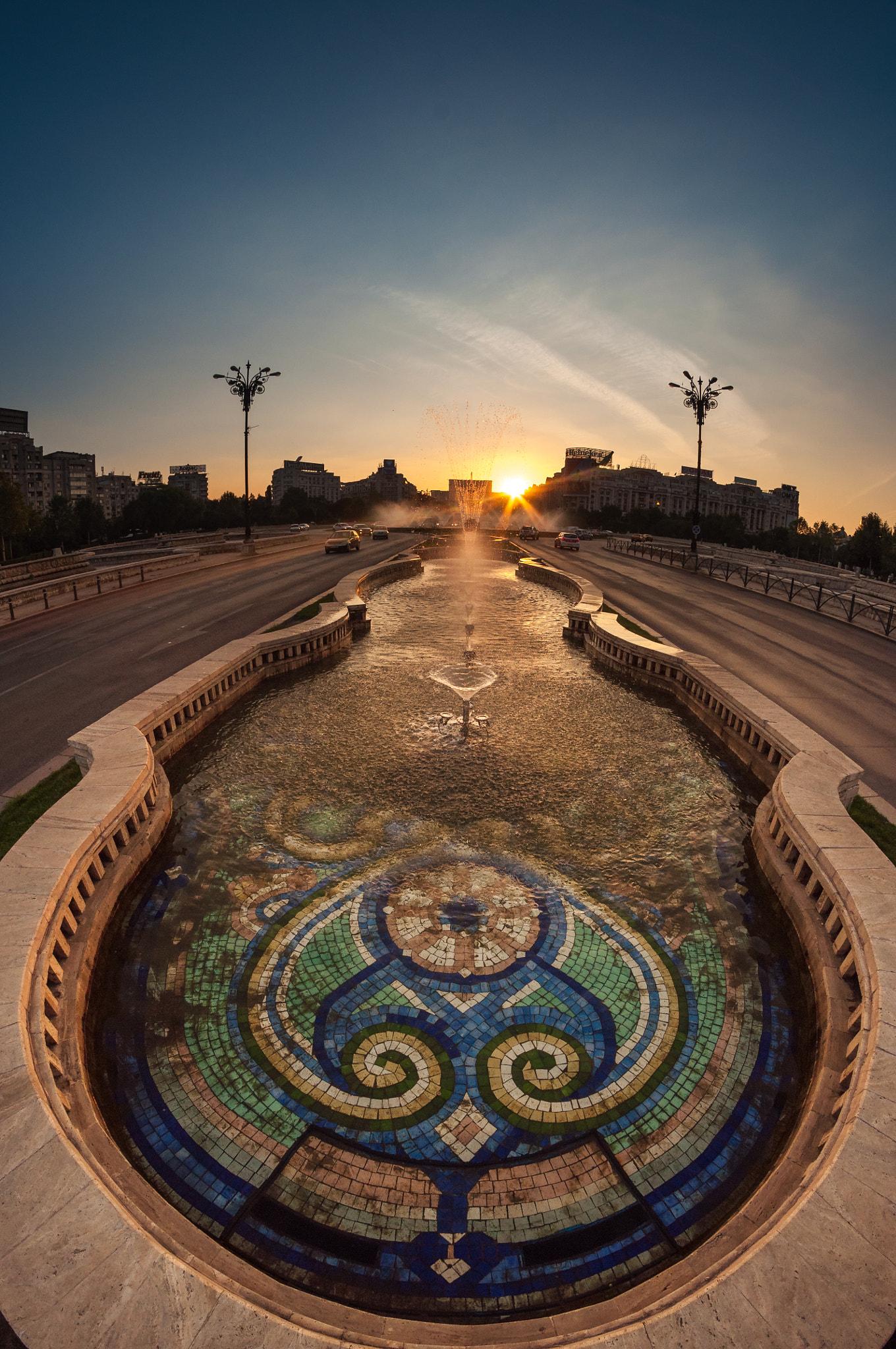 Nikon D90 + Samyang 8mm F3.5 Aspherical IF MC Fisheye sample photo. Bucharest sunset photography