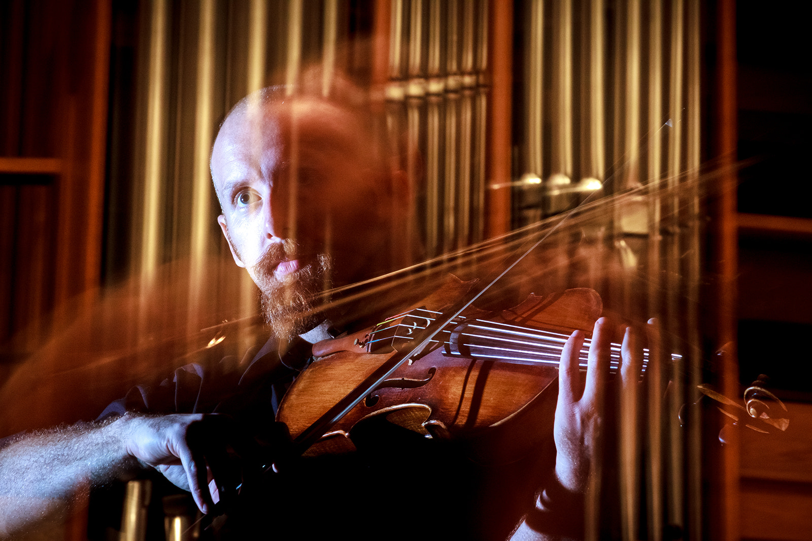Canon EF 75-300mm f/4-5.6 USM sample photo. Ghostly violist photography