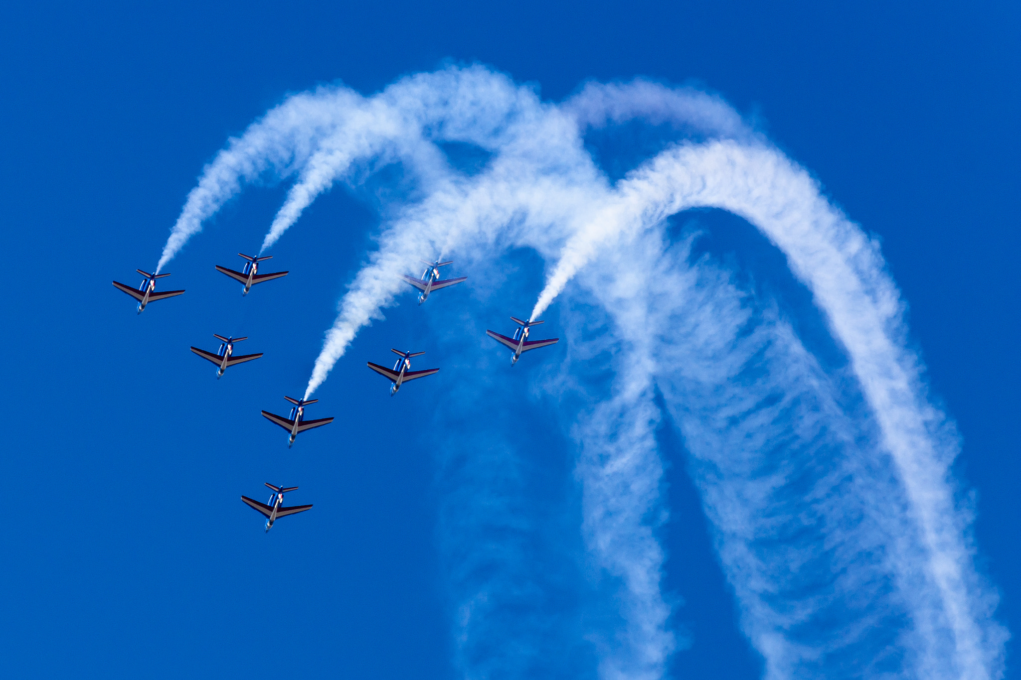Sony 70-300mm F4.5-5.6 G SSM sample photo. Patrouille de france roll photography