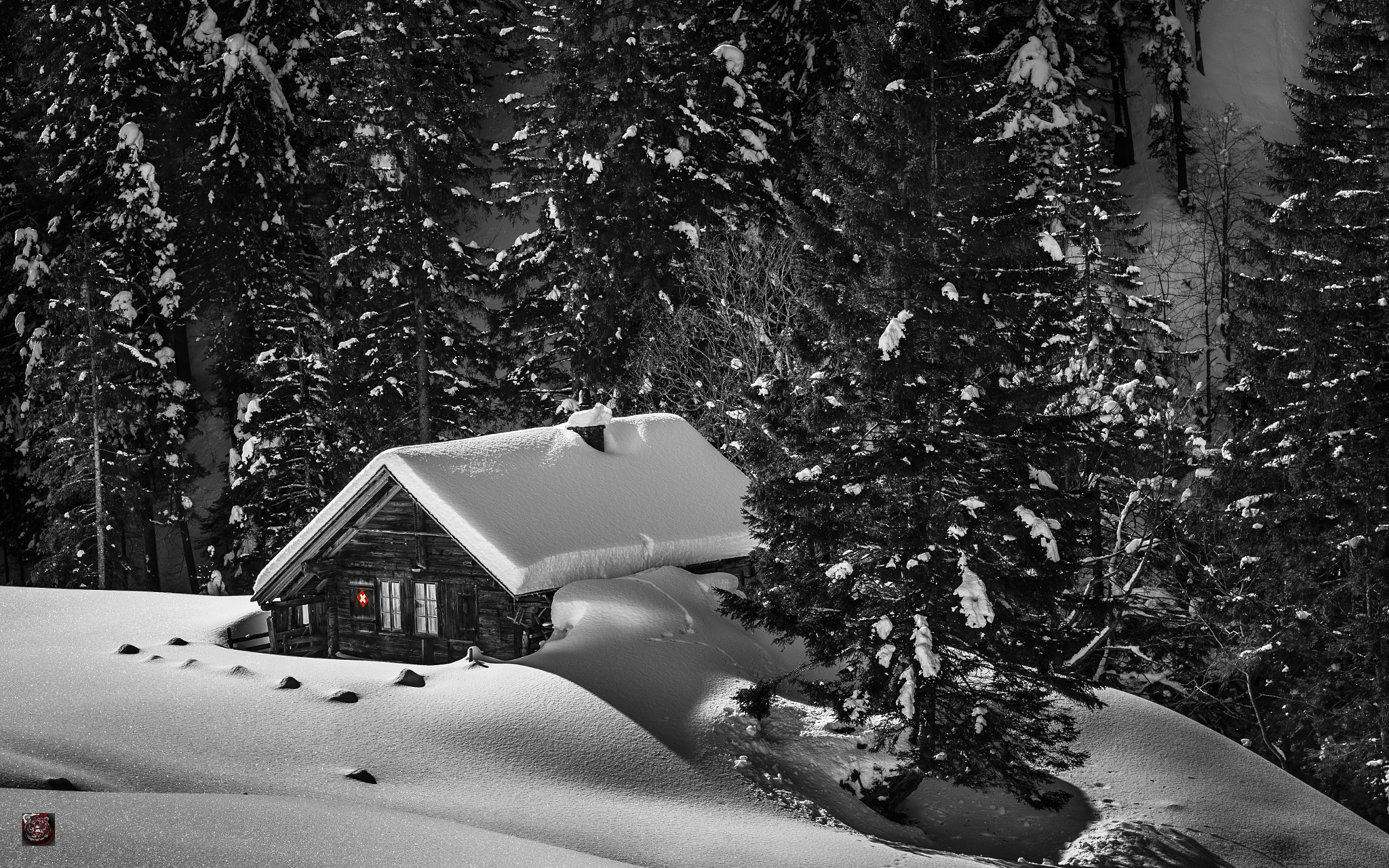 Leica M9 + Leica APO-Summicron-M 90mm F2 ASPH sample photo. Winter: a little bit "swissness" in the winter landscape photography