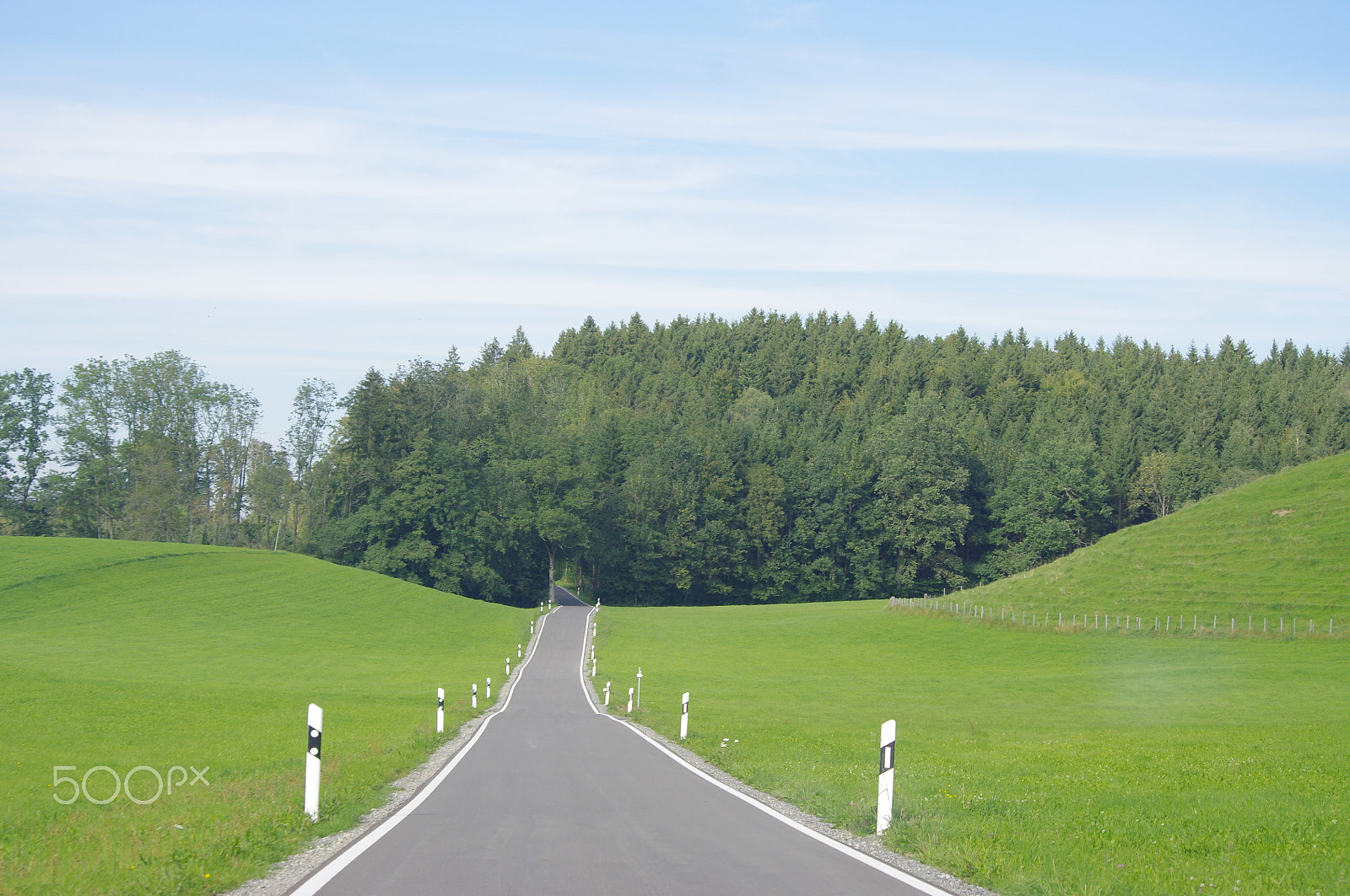 Pentax smc DA 55-300mm F4.0-5.8 ED sample photo. Small road in a green grass photography