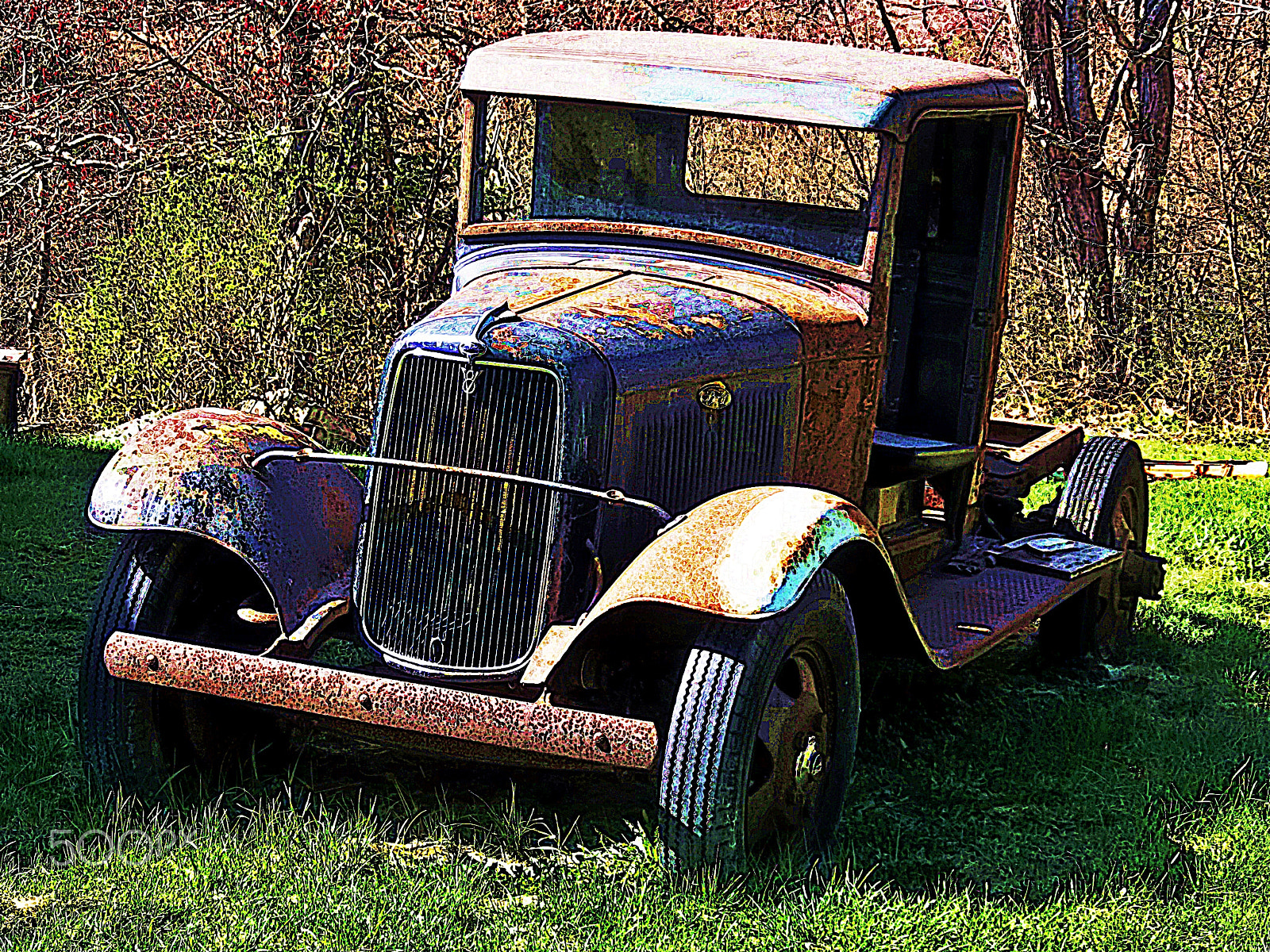 Kodak EASYSHARE M575 DIGITAL CAMERA sample photo. Rusty ford truck photography
