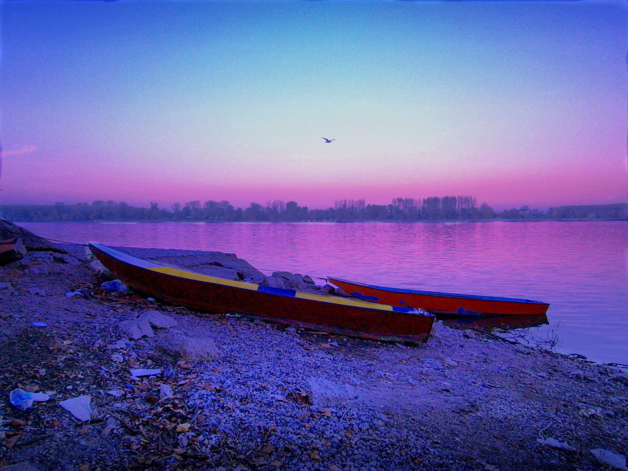Olympus VG145,VG140,D715 sample photo. Two boats photography