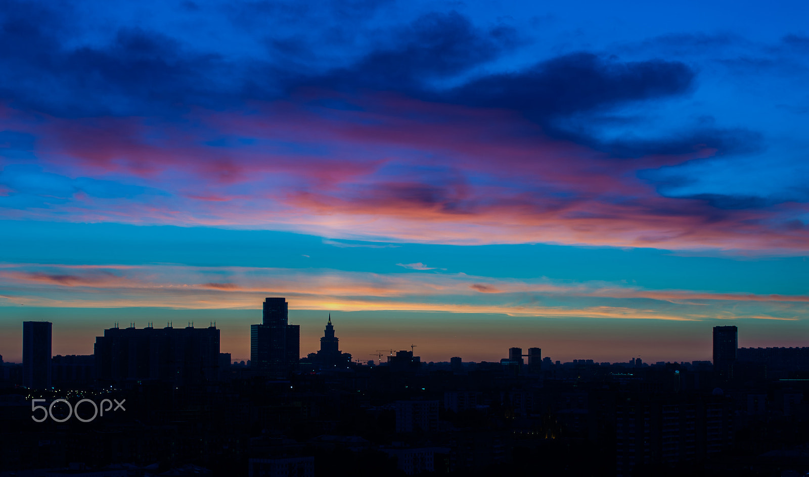 HD Pentax DA 35mm F2.8 Macro Limited sample photo. Twilight in moscow city photography