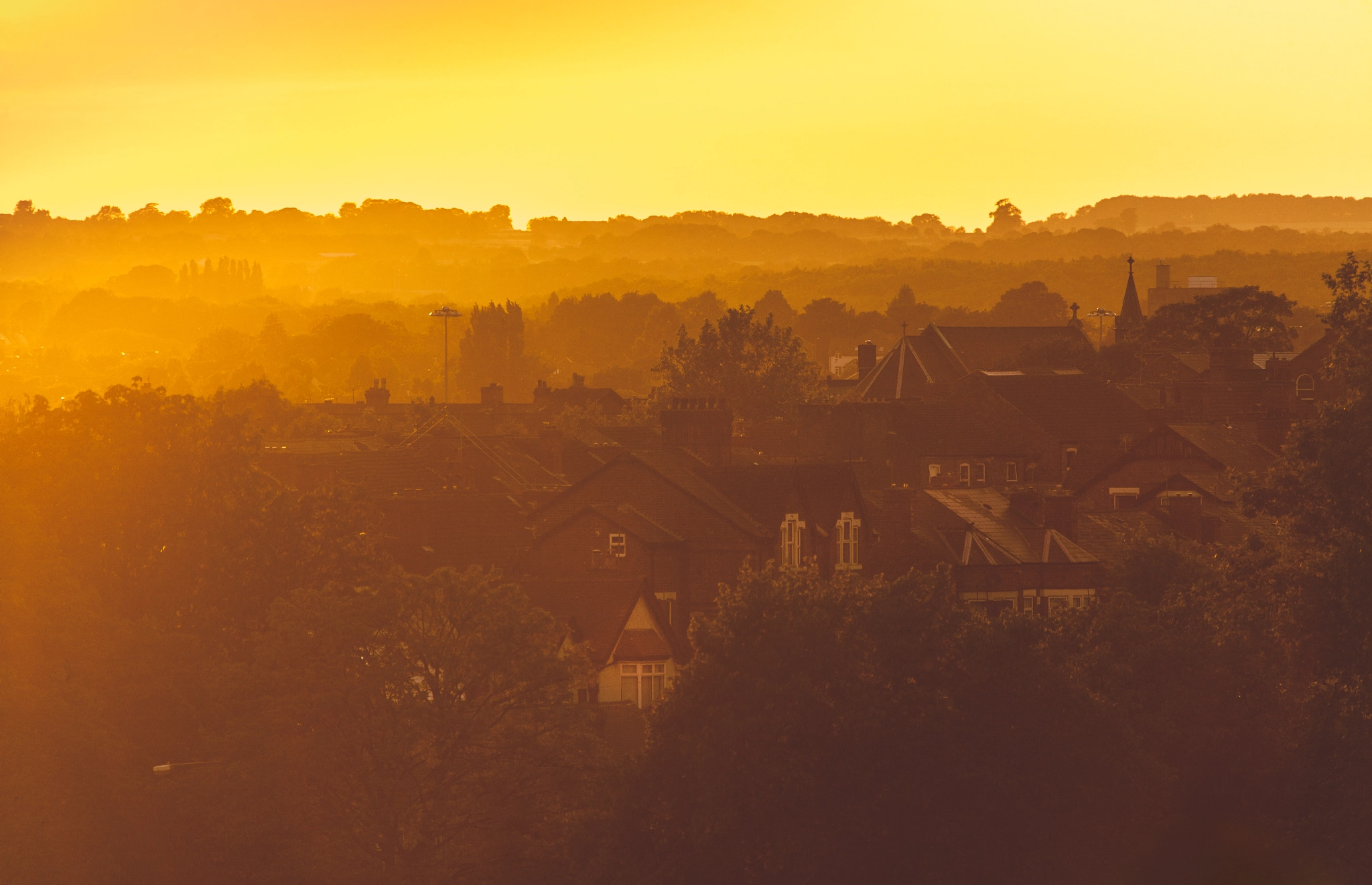 Canon EOS-1Ds sample photo. Sunset over forest fields in nottingham photography